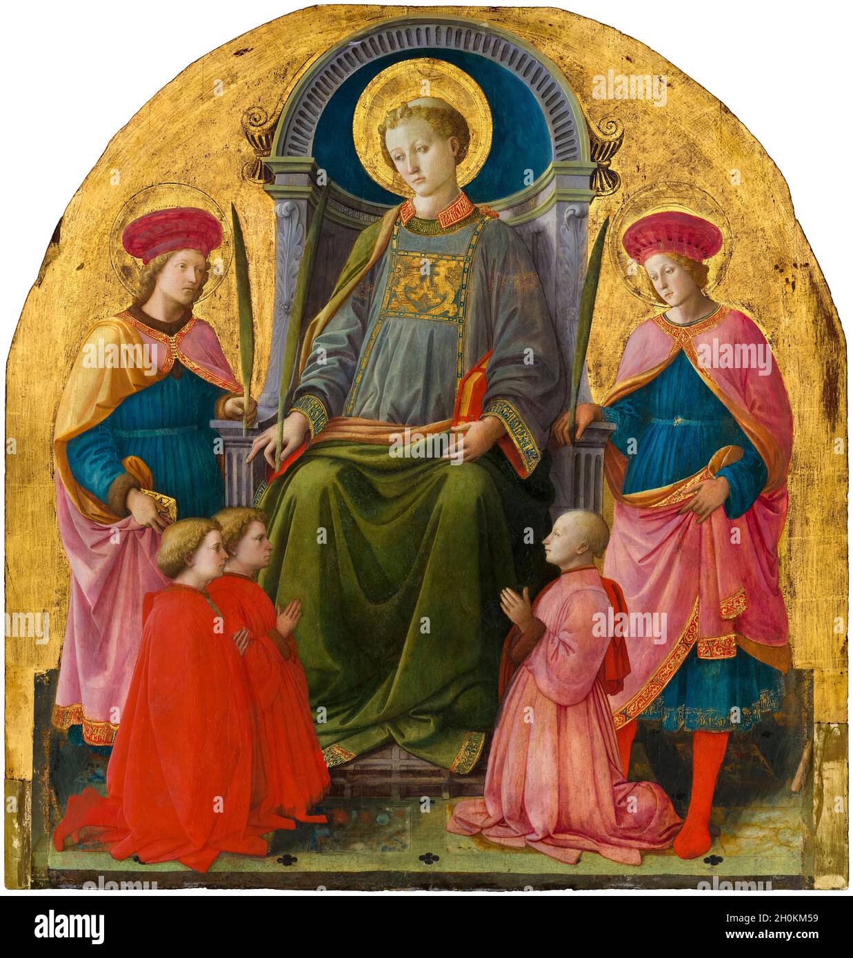 Fra Filippo Lippi, pittura, San Lorenzo in trono con santi e donatori, 1440-1449 Foto Stock
