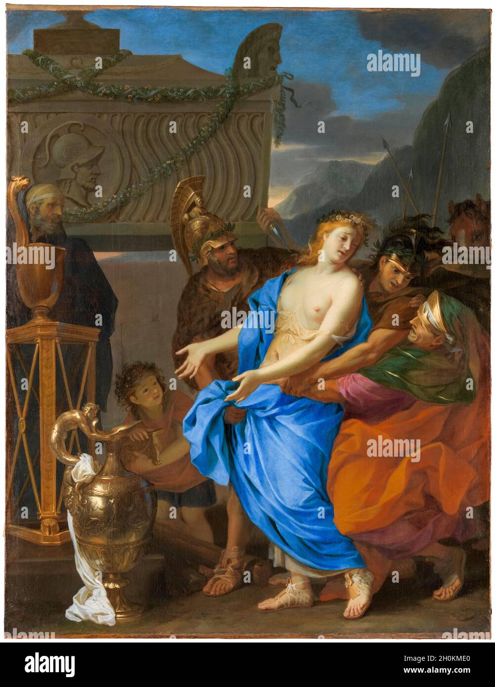 Il sacrificio di Polyxena, dipinto da Charles le Brun, 1647 Foto Stock