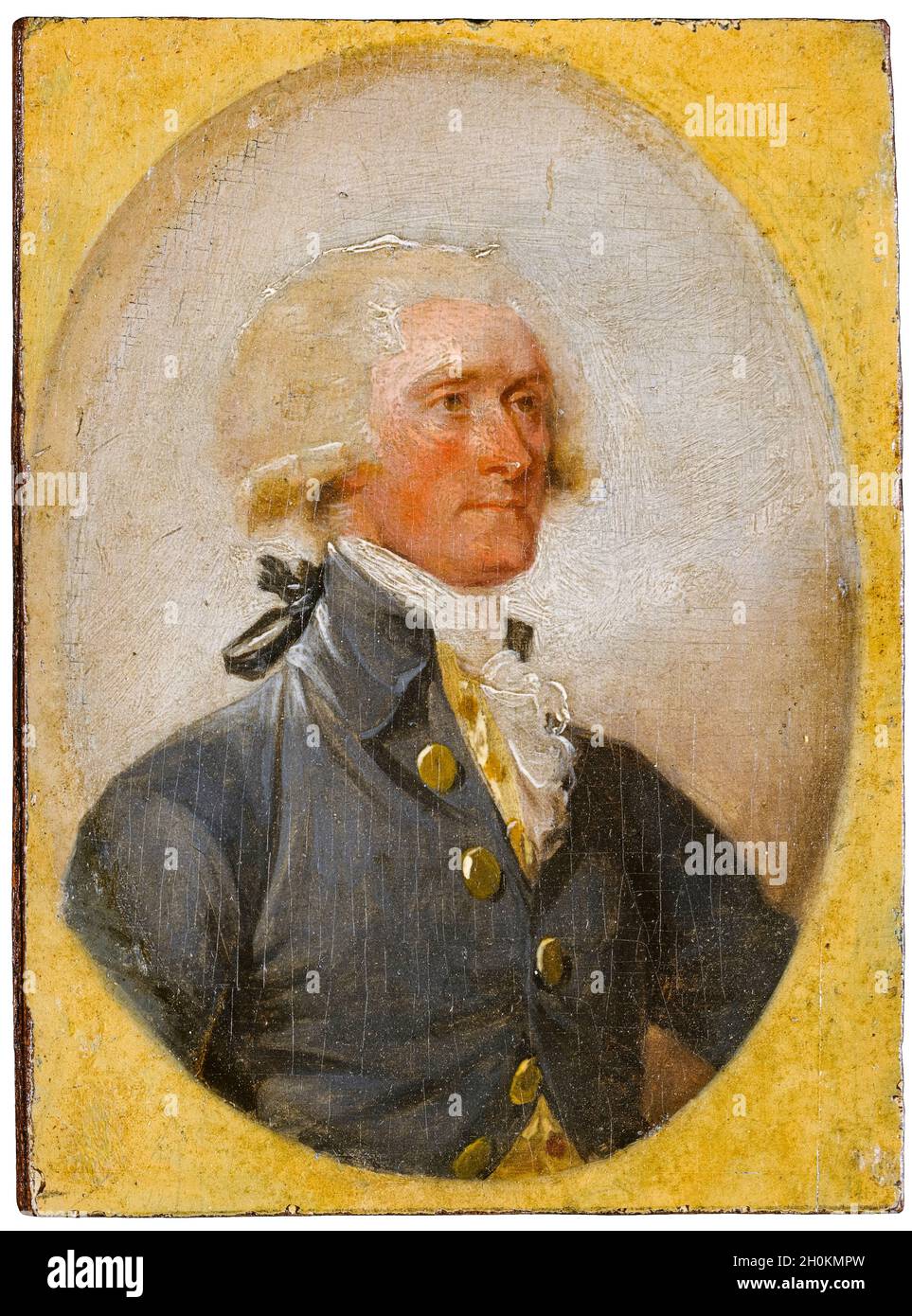 Thomas Jefferson (1743-1826), statista americano e padre fondatore, terzo presidente degli Stati Uniti, ritratto in miniatura di John Trumbull, 1788 Foto Stock