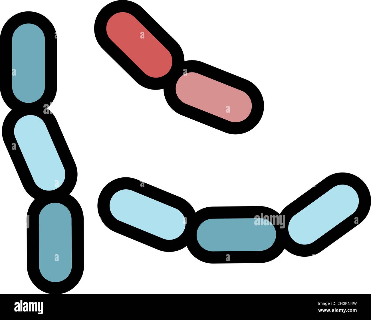 Icona dei batteri della malattia. Contorno malattia batteri vettore icona colore piatto isolato Illustrazione Vettoriale