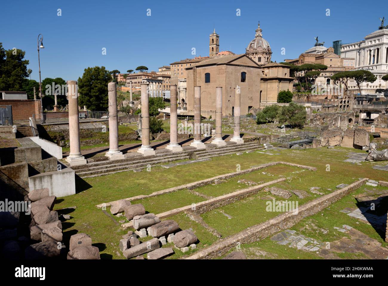 Italia, Roma, foro Romano, foro della Pace, colonne del Tempio della Pace Foto Stock