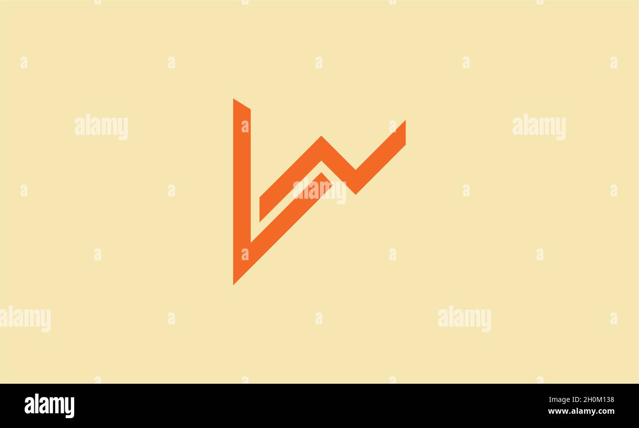 Creativo colore arancione lettera LM negativo spazio logo design concetto iniziale Illustrazione Vettoriale