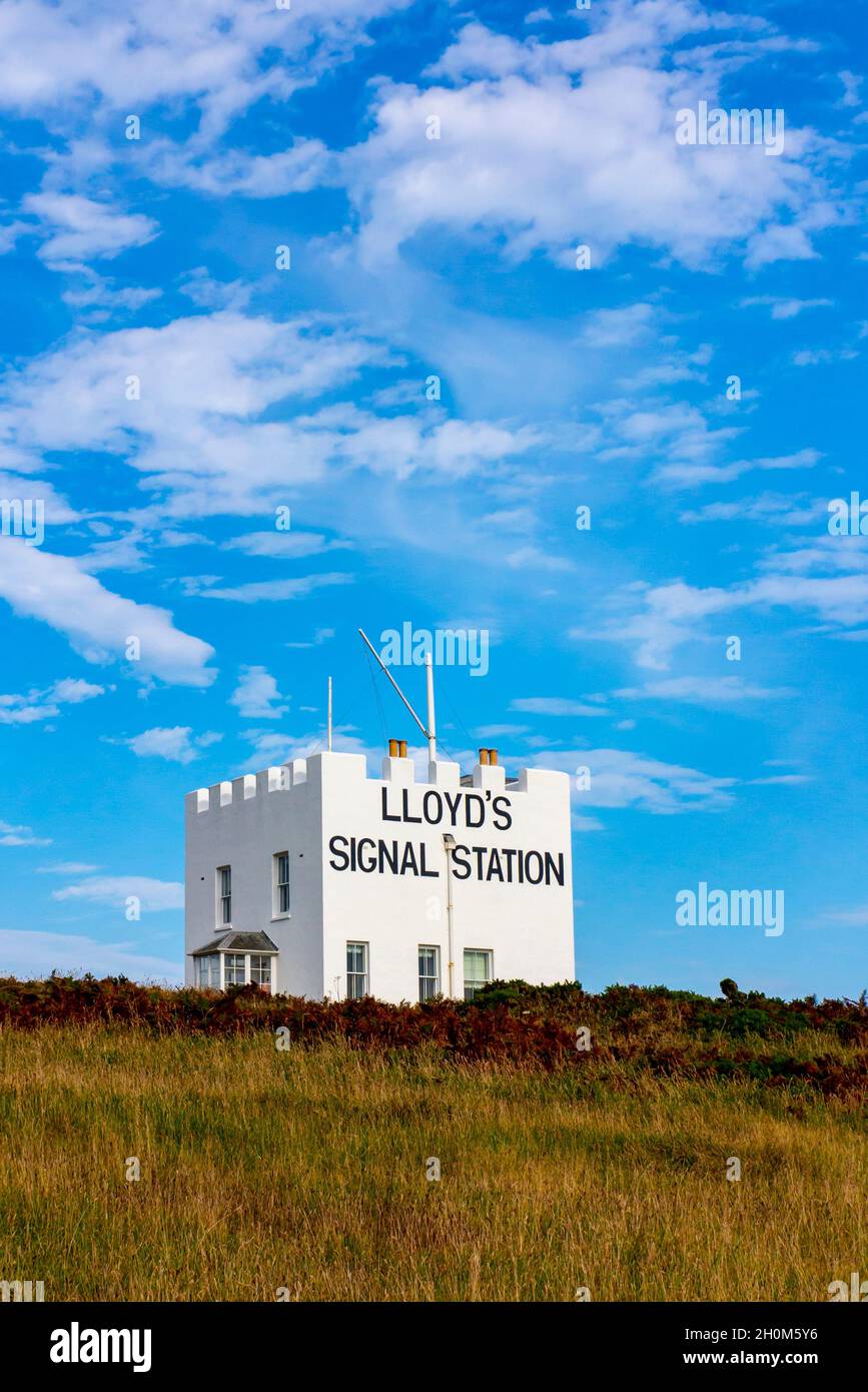 Lloyd's Signal Station a Bass Point sul Lizard Peninsula Cormwall Inghilterra UK costruito nel 1872 per le comunicazioni da nave a riva nel canale inglese Foto Stock