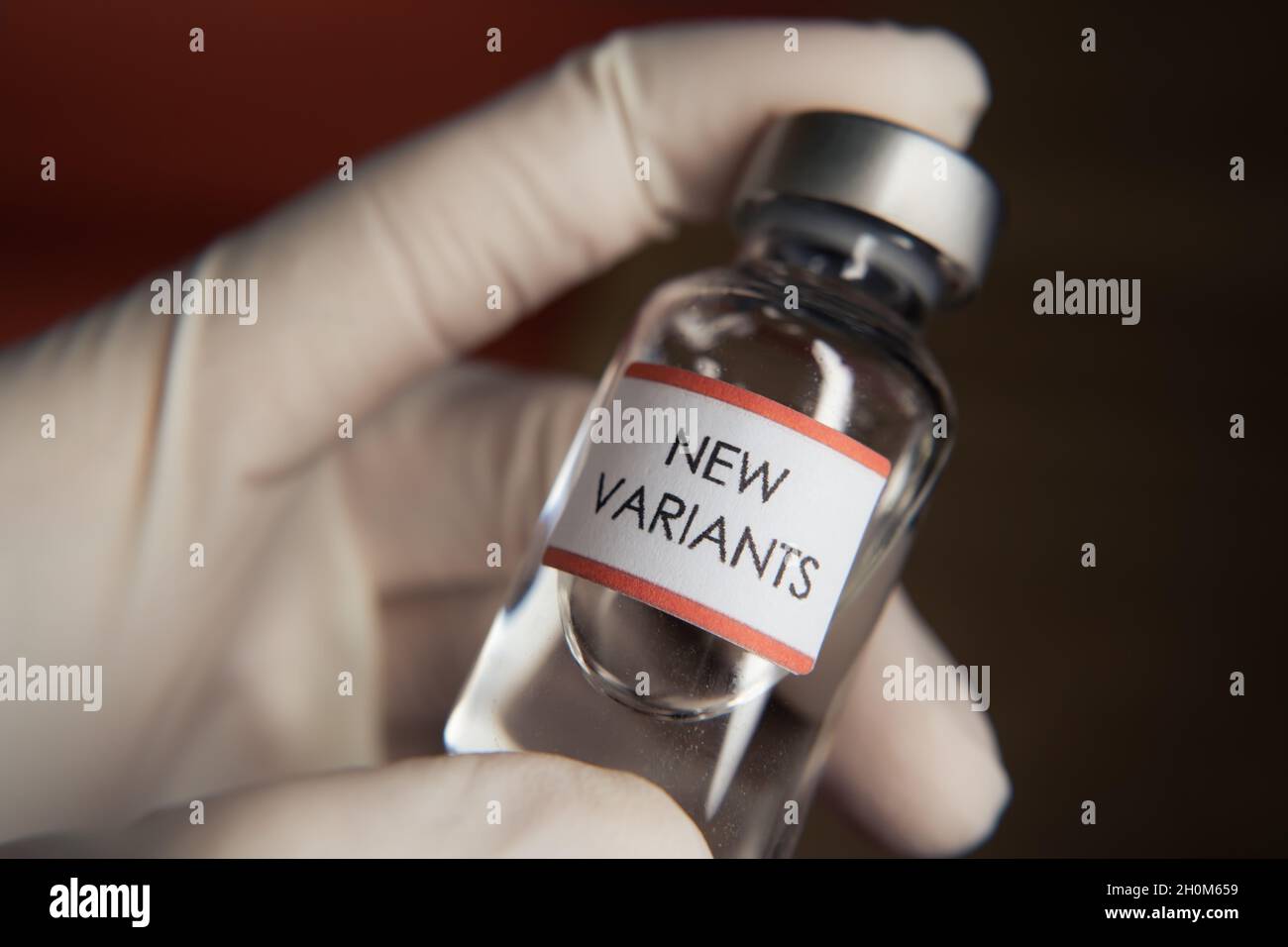 Vaccino per le nuove varianti del concetto di virus Covid-19 Foto Stock