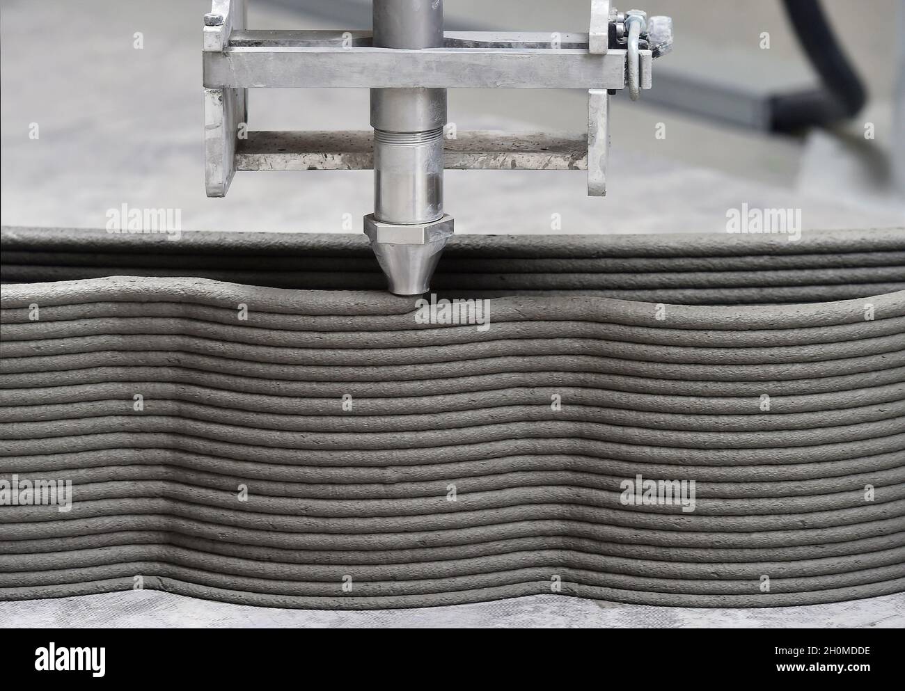 Zdar nad Sazavou, Repubblica Ceca. 13 ottobre 2021. Azienda di automazione ICE Industrial Services presenta la prima azienda robotica per la stampa 3D di prodotti in calcestruzzo a Zdar nad Sazavou, Repubblica Ceca, 13 ottobre 2021. Credit: Lubos Pavlicek/CTK Photo/Alamy Live News Foto Stock