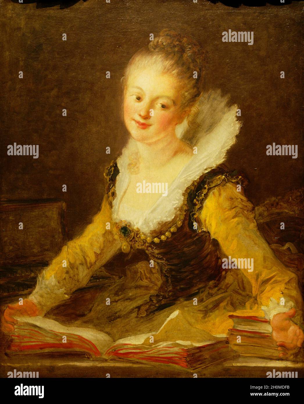 Ritratto présumé d’Anne-Louise Brillon de Jouy (1744-1824) dit autrefois l'étude Foto Stock