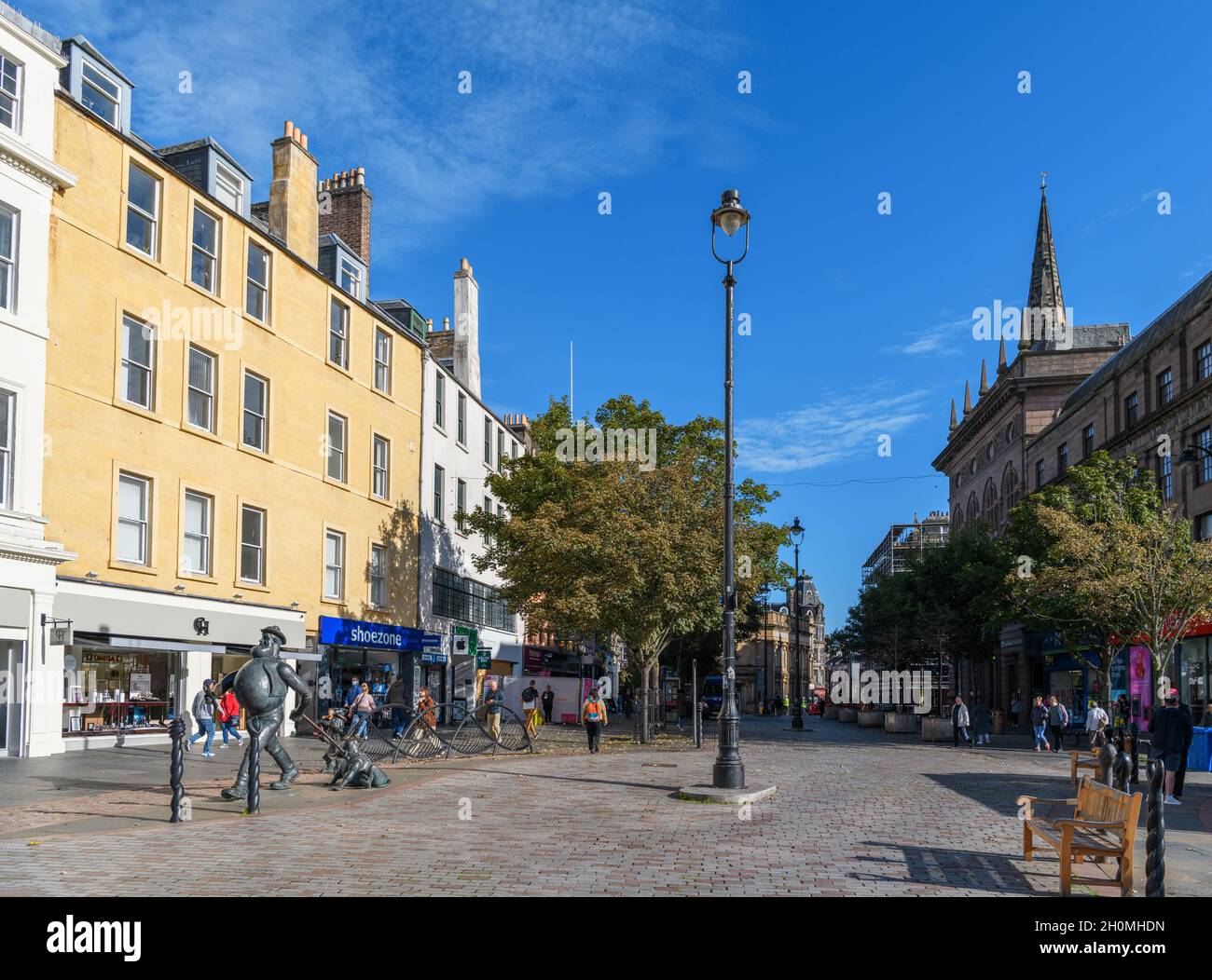 Statua di Dan disperato sulla High Street, Dundee, Scozia, Regno Unito Foto Stock