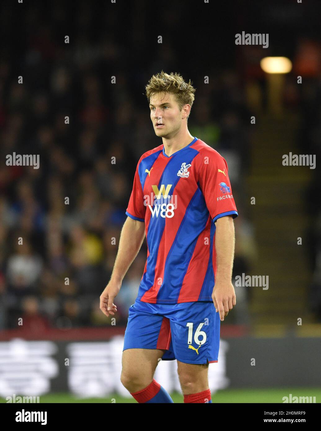 Joachim Andersen di Crystal Palace durante la partita della Premier League tra Crystal Palace e Brighton & Hove Albion a Selhurst Park , Londra , Regno Unito - 27 Settembre 2021 - solo per uso editoriale. Nessun merchandising. Per le immagini Football si applicano restrizioni fa e Premier League inc. Nessun utilizzo di Internet/cellulare senza licenza FAPL - per i dettagli contattare Football Dataco Foto Stock