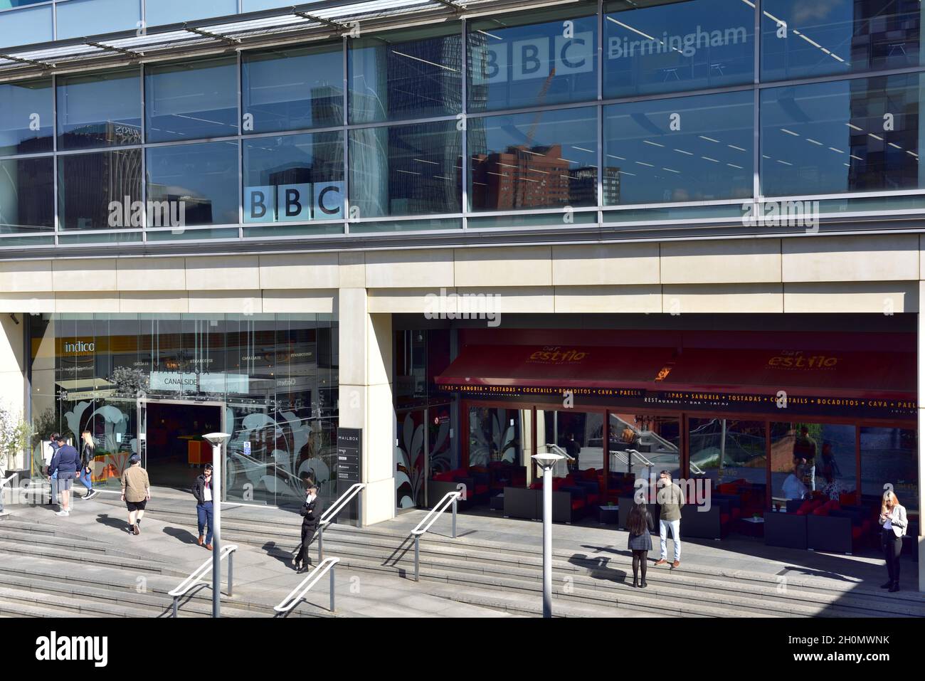 Il centro commerciale di lusso “Mailbox Birmingham” con gli studi BBC, Regno Unito Foto Stock