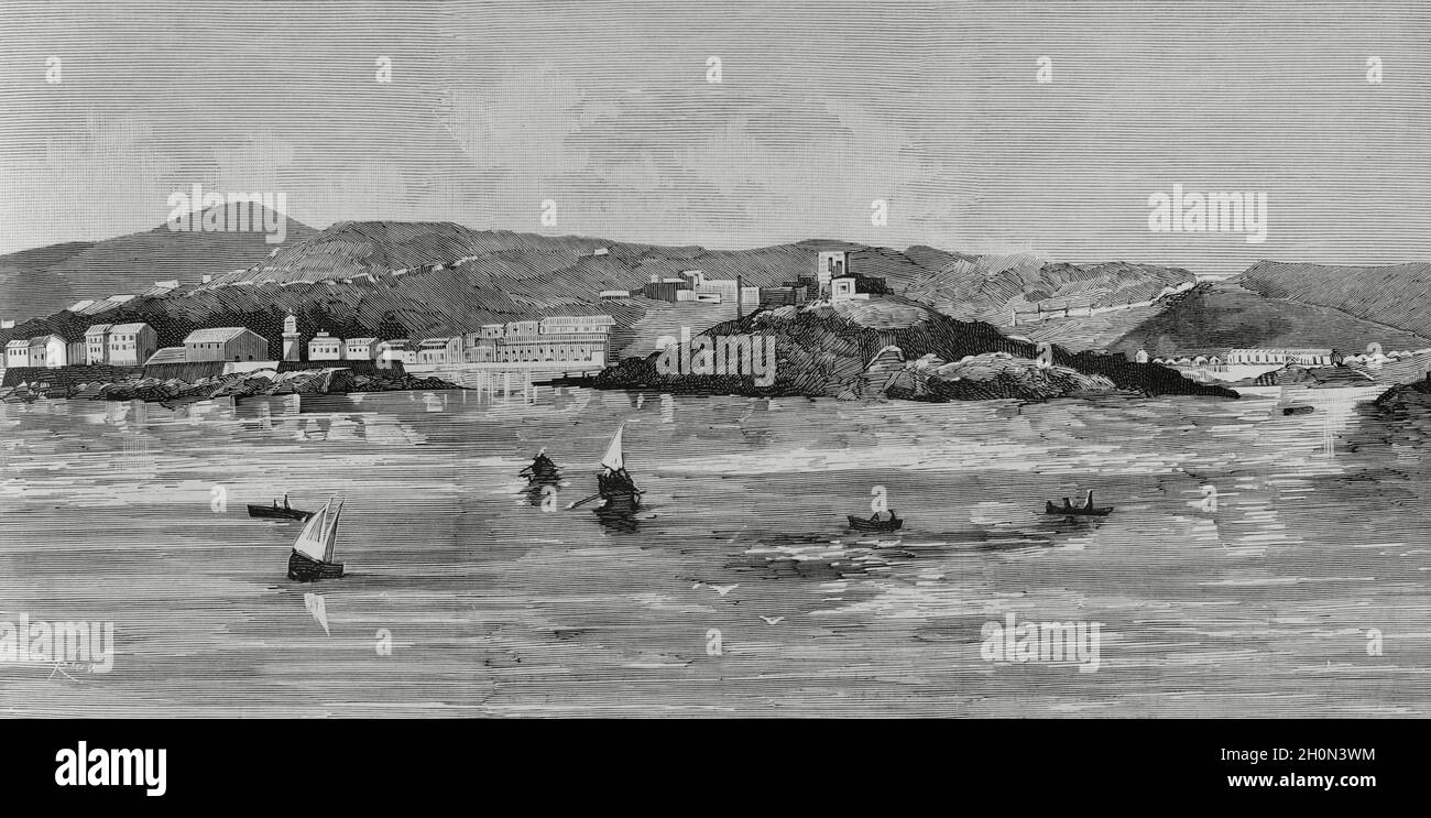 Conquista francese della Tunisia. Leonard-Leopold Forgemol de Bostquenard (1821-1897). Francese generale. Nel 1881 fu al comando dell'esercito per la regione Foto Stock