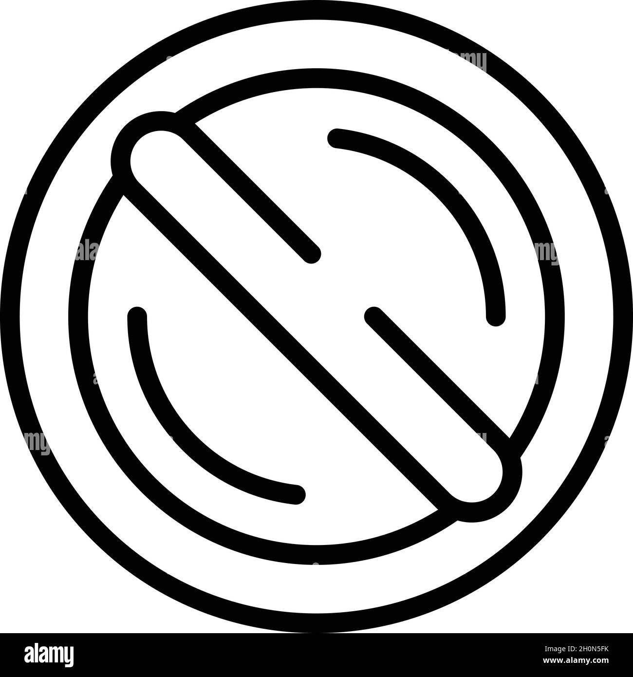 Stop furti icona contorno vettore. Sicurezza contro le frodi. Tasto Cyber Illustrazione Vettoriale