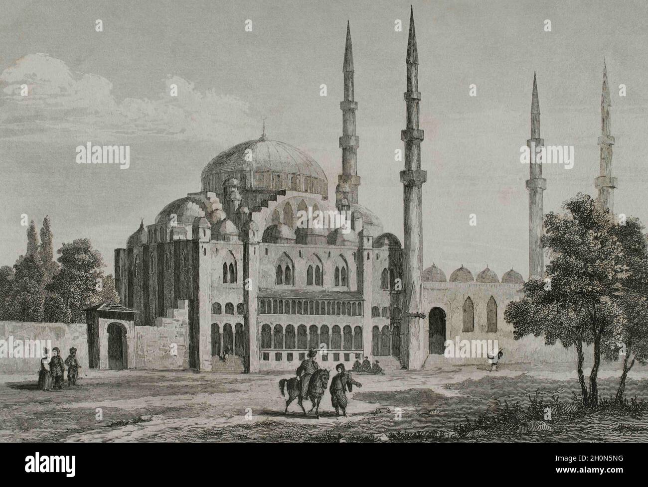Impero Ottomano. Turchia. Costantinopoli (oggi Istanbul). La Moschea di Suleymaniye (1550-1557). E 'stato commissionato da Suleyman il magnifico e il design Foto Stock