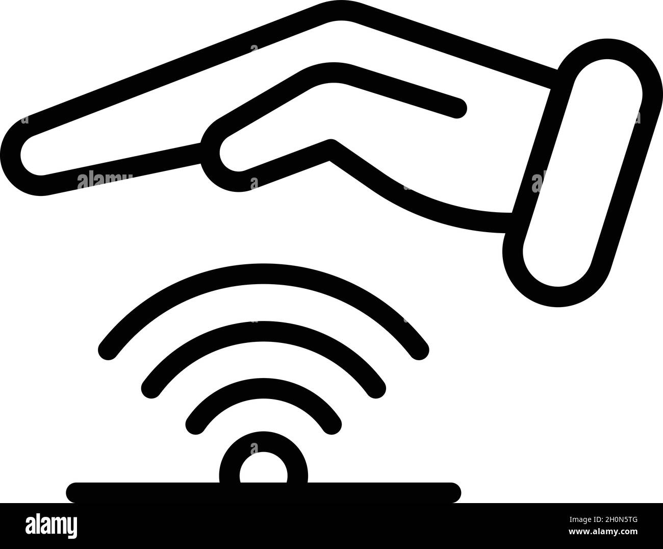 Vettore di contorno icona wifi protetto. Bloccare. Frode denaro Illustrazione Vettoriale