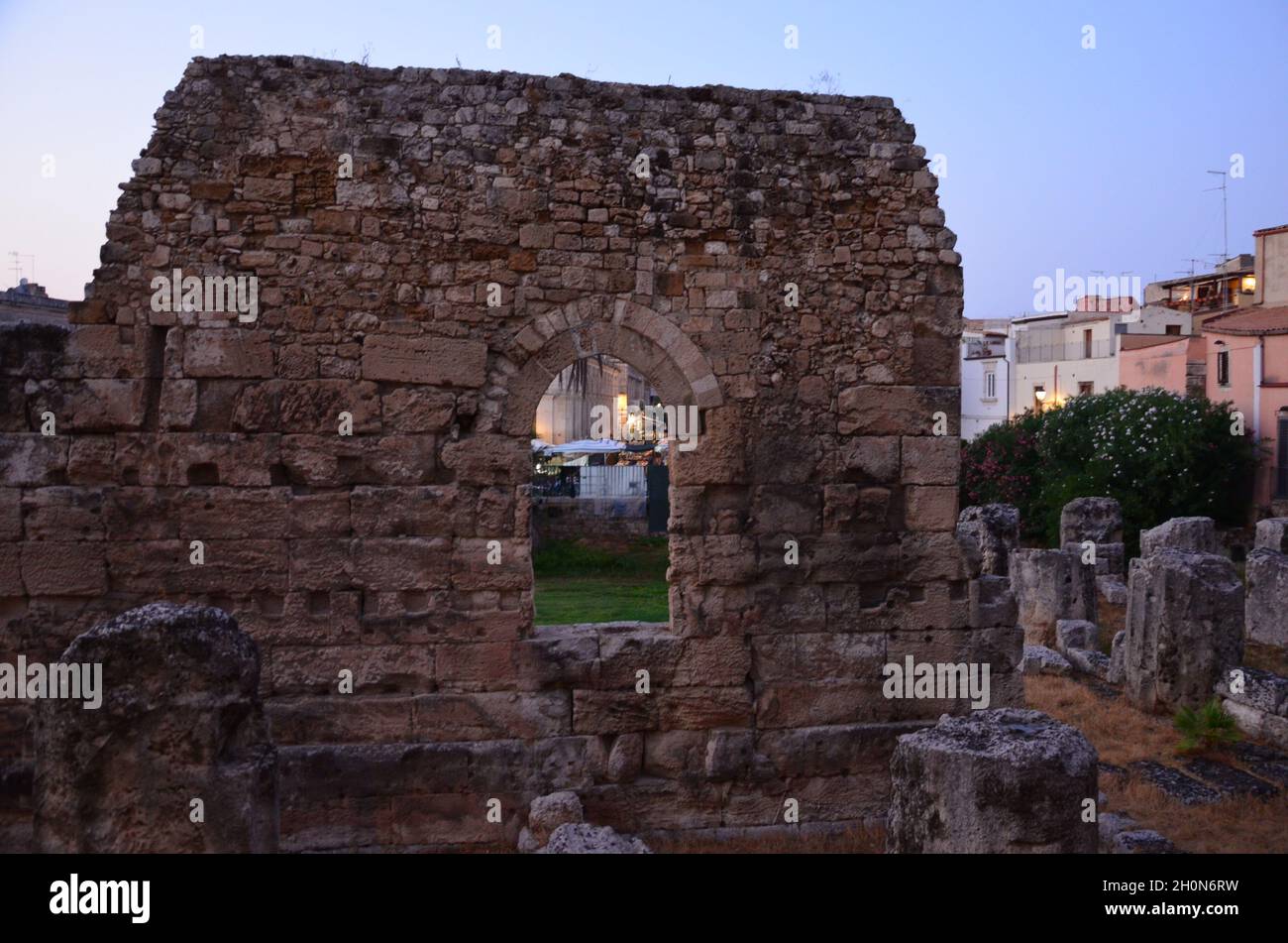 Alcune foto della bellissima città di Siracusa, antica colonia greca, scattate durante un viaggio estivo in Sicilia. Foto Stock