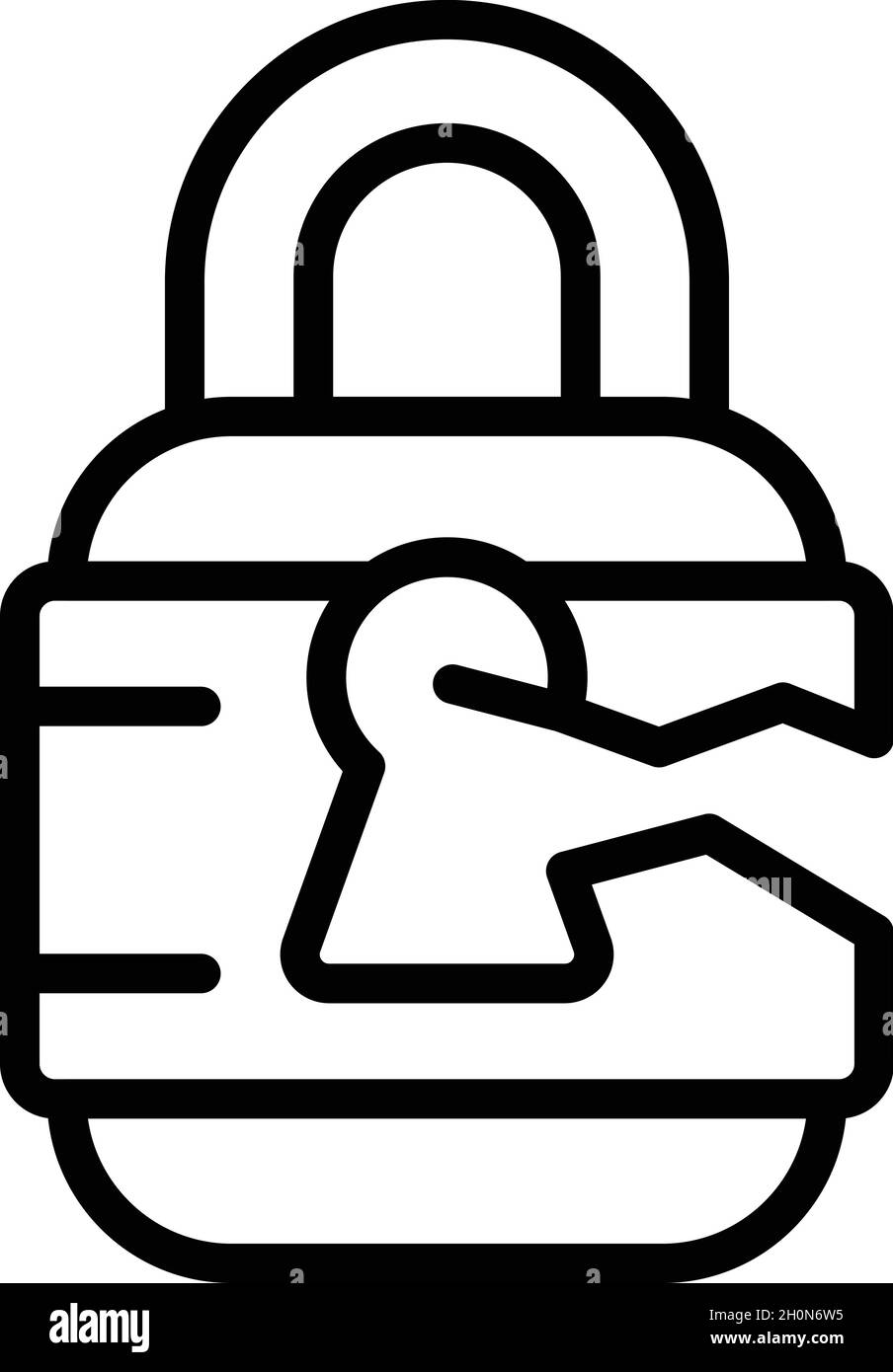 Vettore contorno icona del lucchetto Cyber. Basta con le frodi. Denaro chiave Illustrazione Vettoriale
