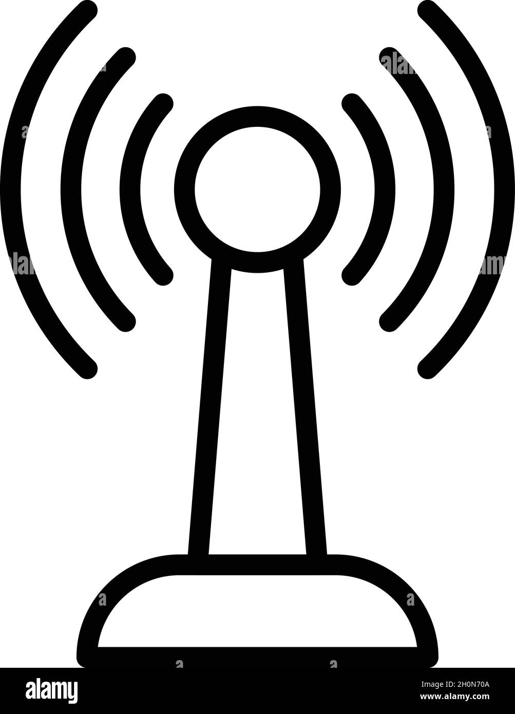 Radio tower fraudolento icona vettore di contorno. Bloccare. Chiave denaro Illustrazione Vettoriale