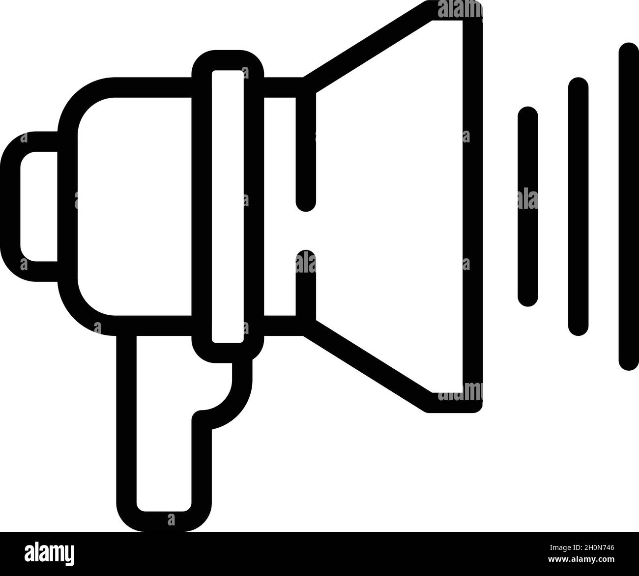 Vettore di contorno icona del megafono di frode. Bloccare. Tasto Cyber Illustrazione Vettoriale