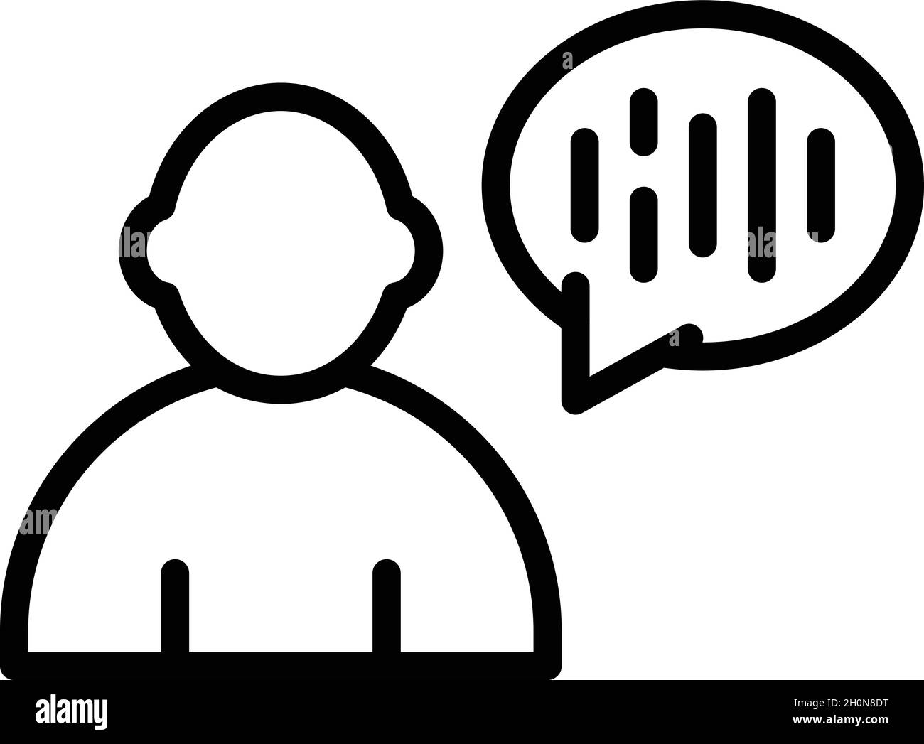 Vettore contorno icona messaggio frode. Identità informatica. Bloccare Illustrazione Vettoriale