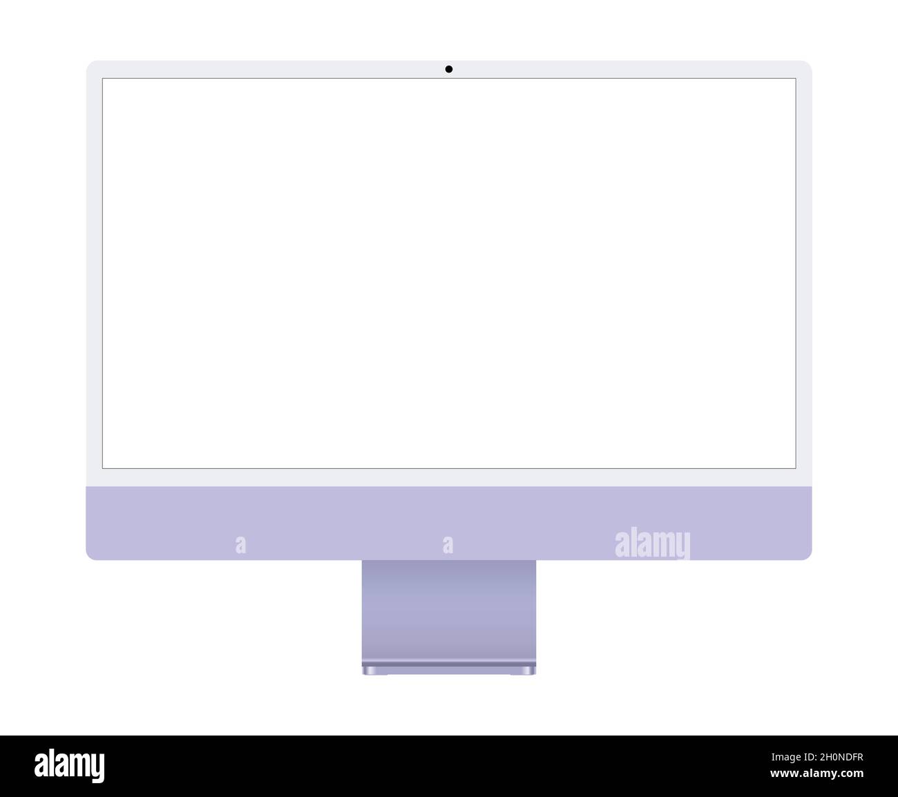 Monitor per computer imac di nuovo modello moderno, disegno vettoriale a disegno piatto Illustrazione Vettoriale