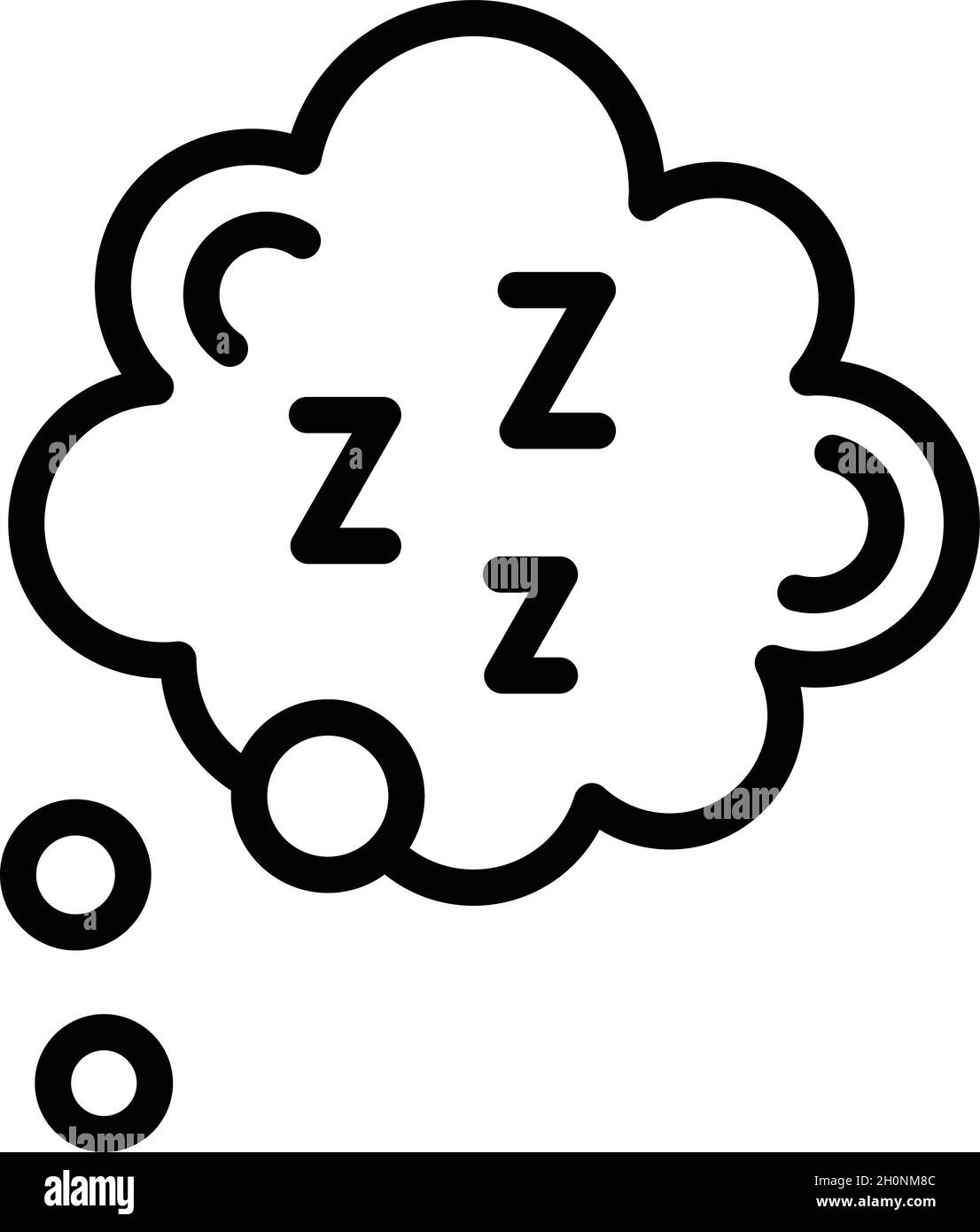 Vettore contorno icona fumetto chat sospensione. Bolla ZZZ. Cartello cloud Illustrazione Vettoriale
