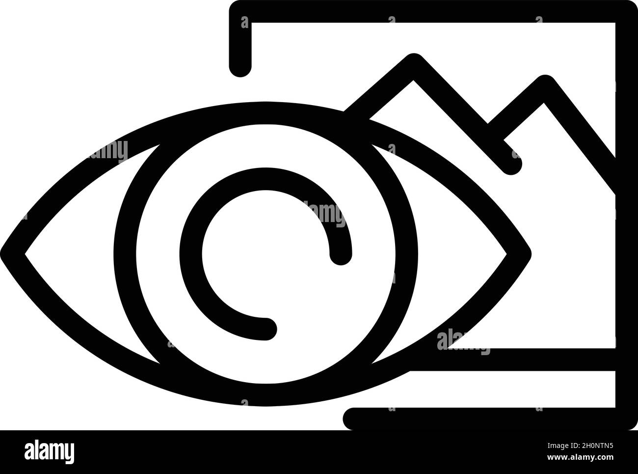 Vettore contorno icona tour virtuale. 360 vr. Angolo della telecamera Illustrazione Vettoriale