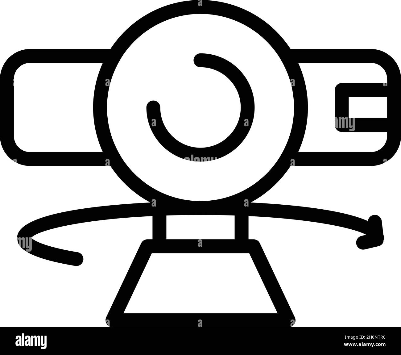 Vettore contorno icona telecamera VR. Video angolare. Vista panoramica Illustrazione Vettoriale