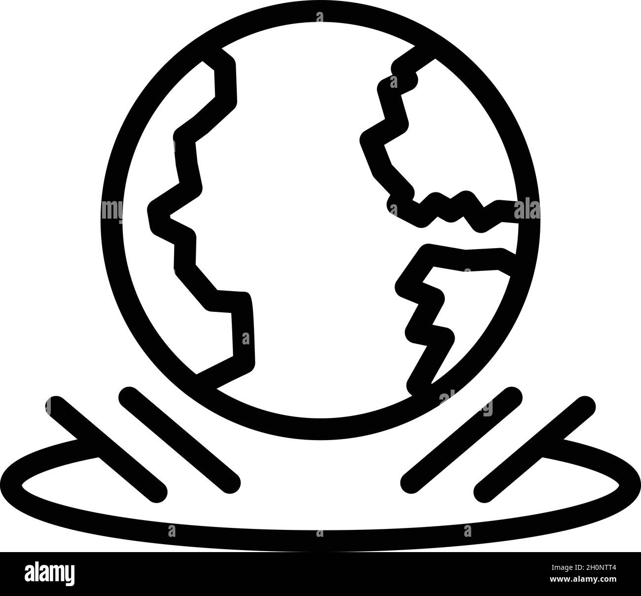 Vettore di contorno dell'icona del tour virtuale globale. angolo 360. Grado video Illustrazione Vettoriale