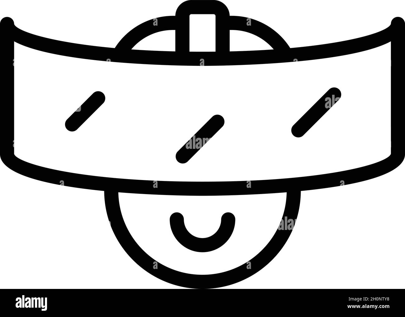 Vettore di contorno dell'icona del tour virtuale ampio. Angolo della telecamera. Design panoramico Illustrazione Vettoriale