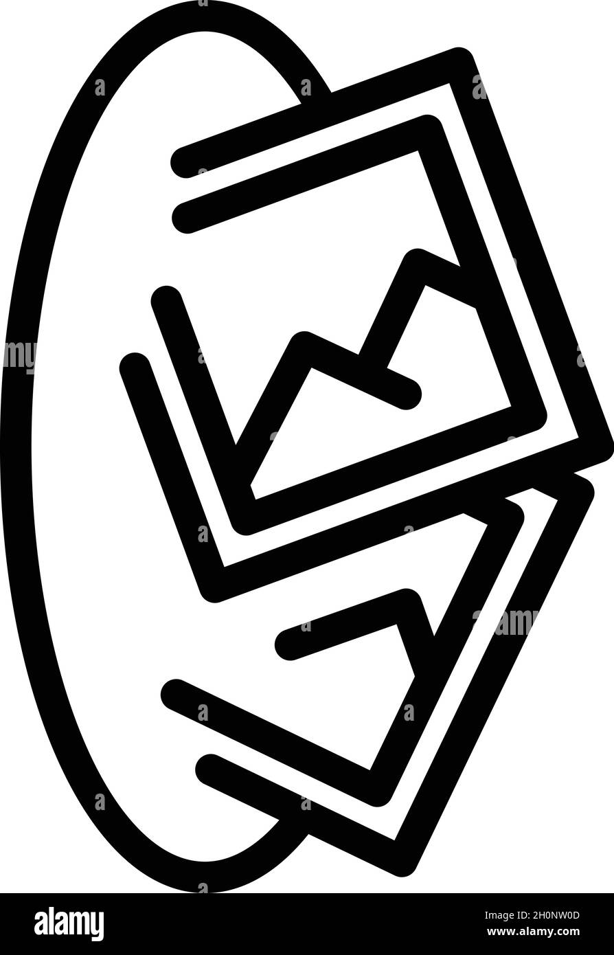 Vettore contorno icona foto VR. Angolo della telecamera. Visualizza panorama Illustrazione Vettoriale