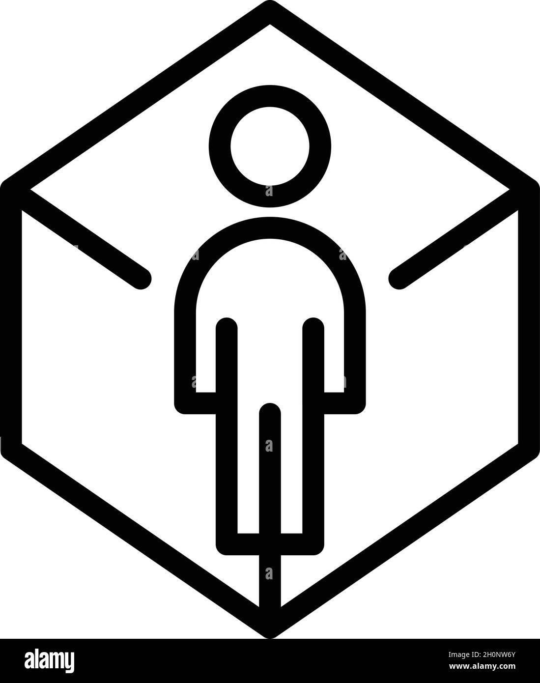 Vettore contorno icona realtà VR. Grado video. Angolo della telecamera Illustrazione Vettoriale