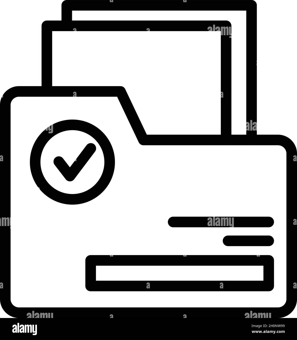 Vettore contorno icona codice cartella. Password di verifica. Accesso STEP Illustrazione Vettoriale