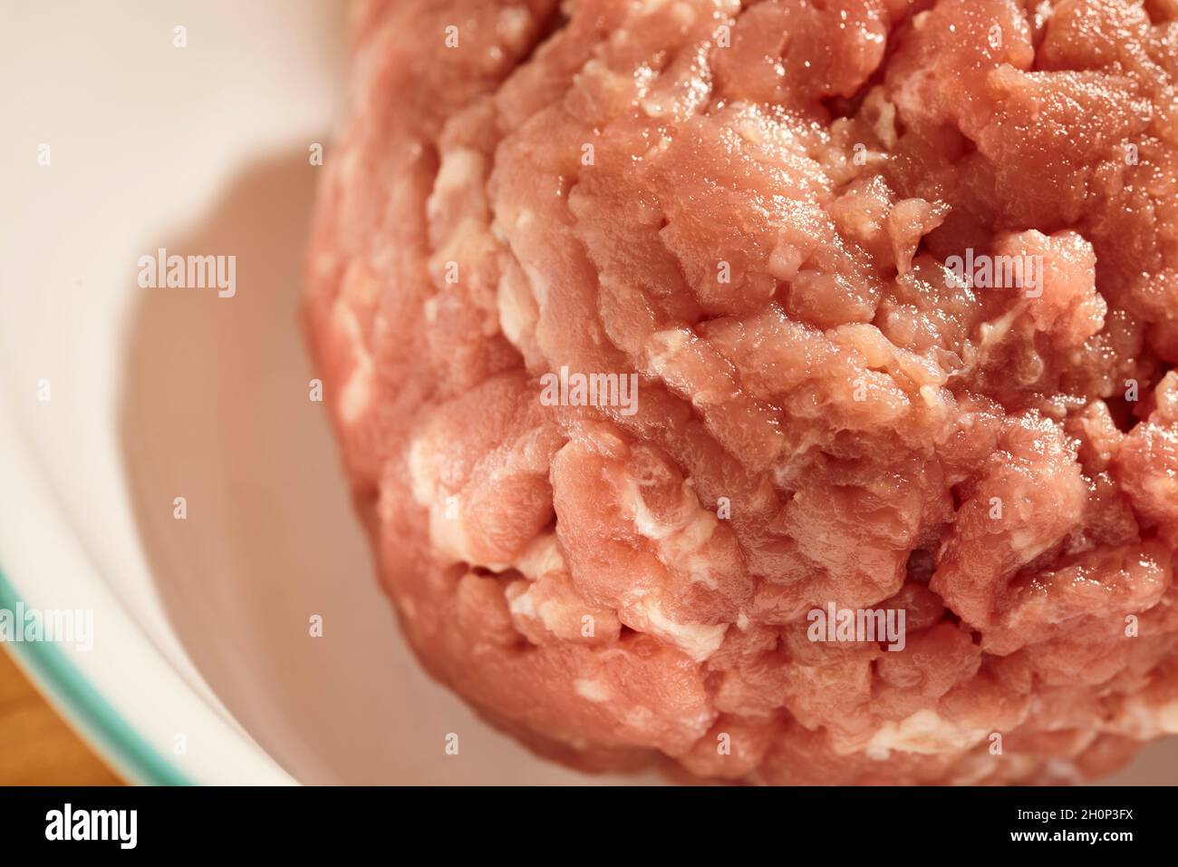 Carne di maiale fresca e macinata, chiamata trita in alcuni luoghi. Foto Stock