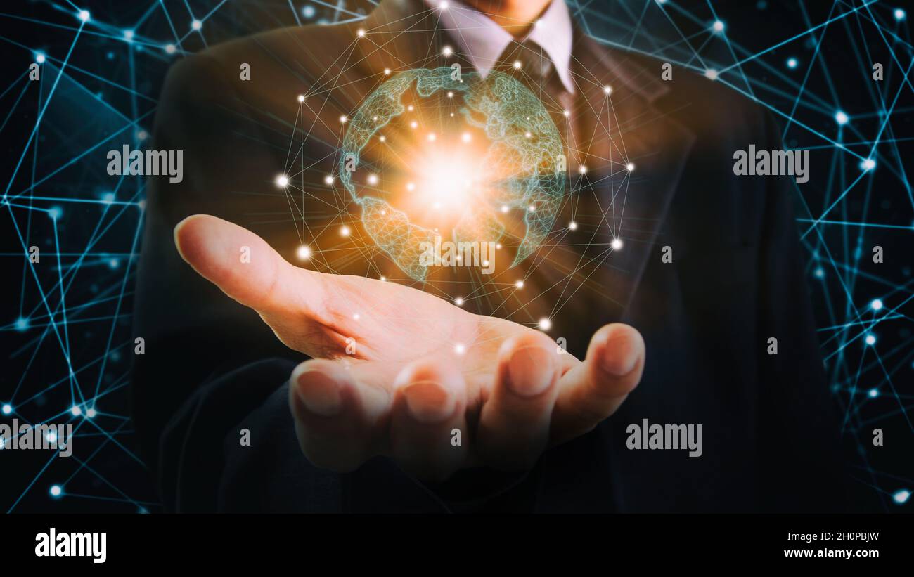 Mercato azionario o forex trading grafico e candelabro grafico adatto per gli investimenti finanziari concetto. Economia sullo sfondo delle tendenze per l'idea di business e di un Foto Stock