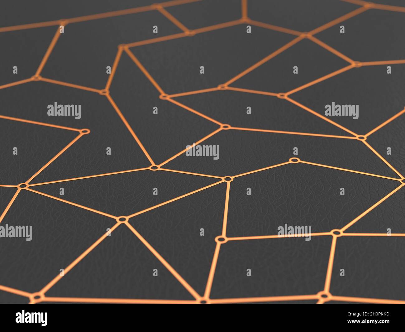 Concept network su sfondo scuro. Illustrazione 3D Foto Stock