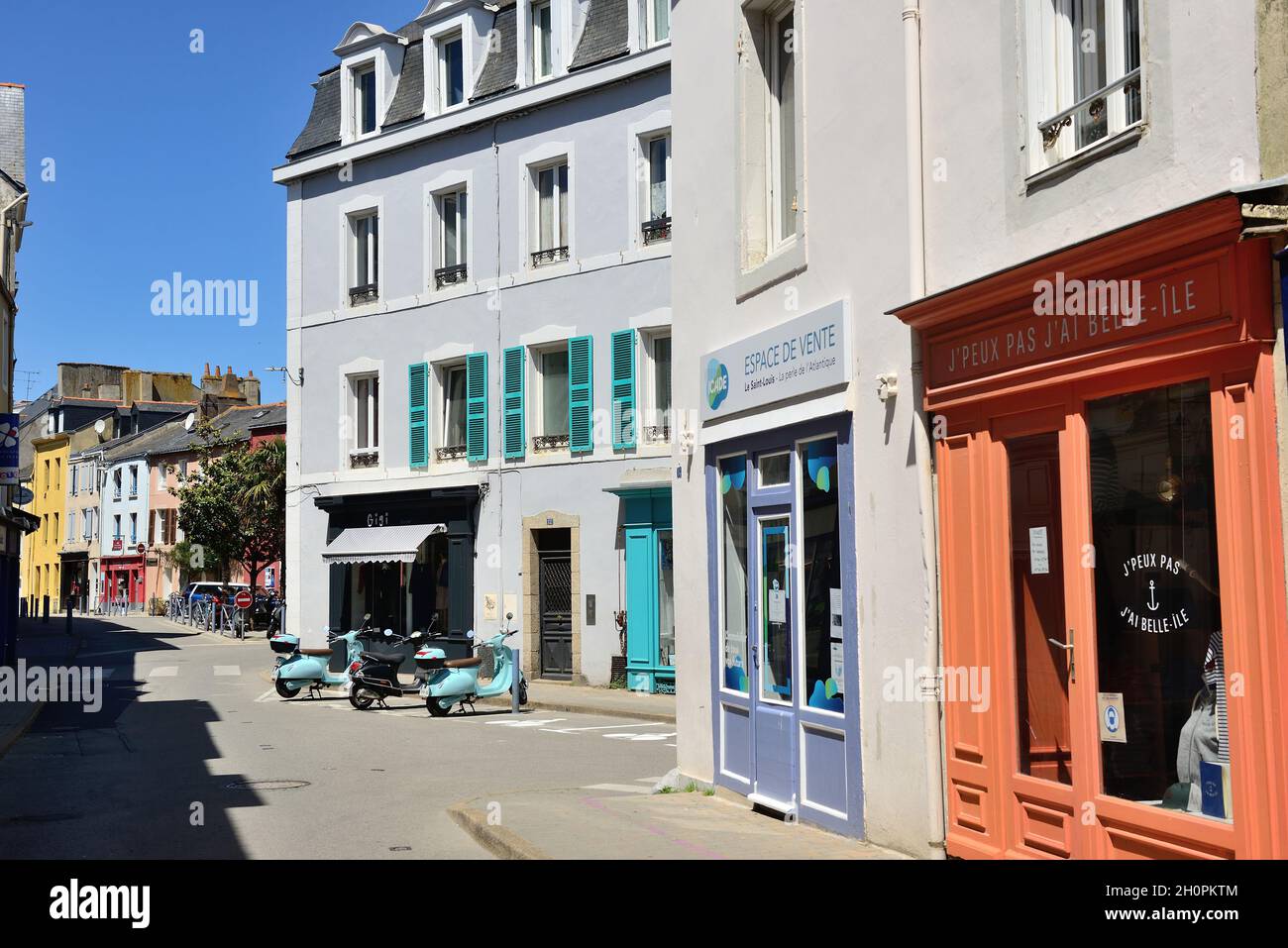 Isola Belle Ile en Mer (al largo della costa della Bretagna, Francia nord-occidentale): Città di le Palais Foto Stock