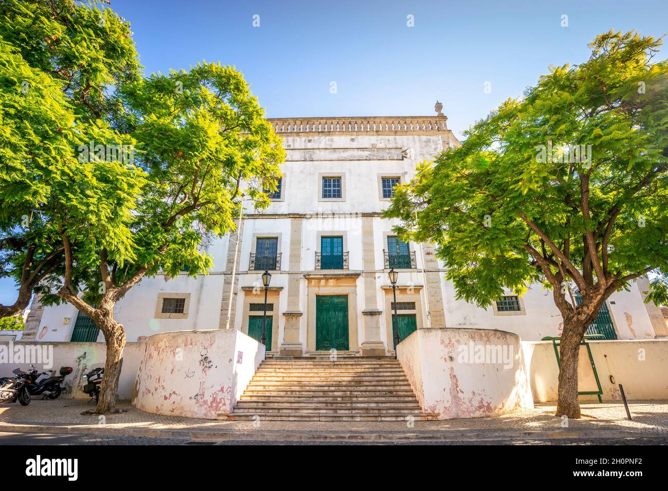 Ingresso al teatro di Lethes nel centro di Faro, Algarve, Portogallo Foto Stock
