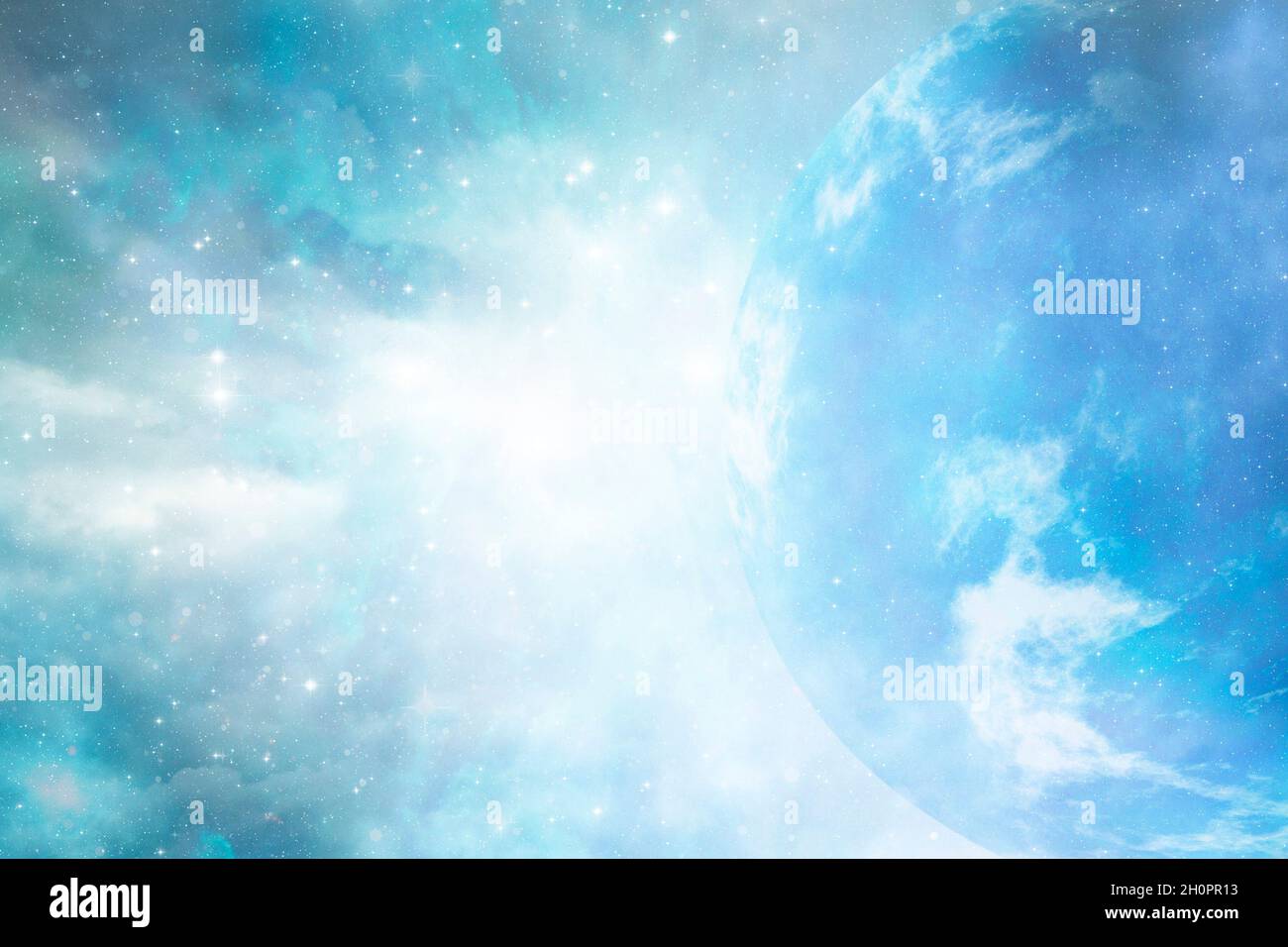 blu exoplanet luminoso Foto Stock
