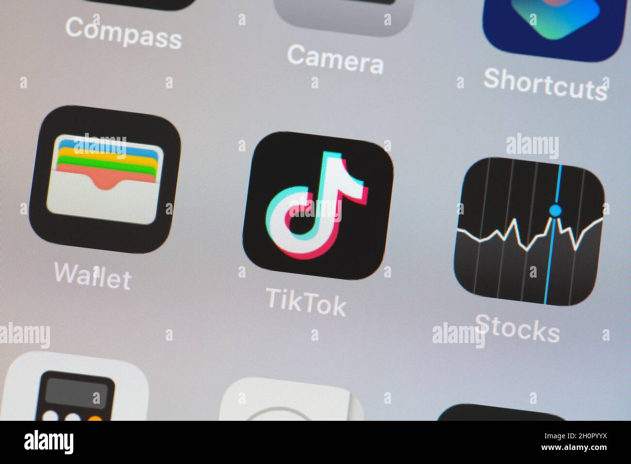 MOSCA, RUSSIA - 13 OTT 2021: Logo Tik Tok sul primo piano dello schermo dello smartphone Foto Stock