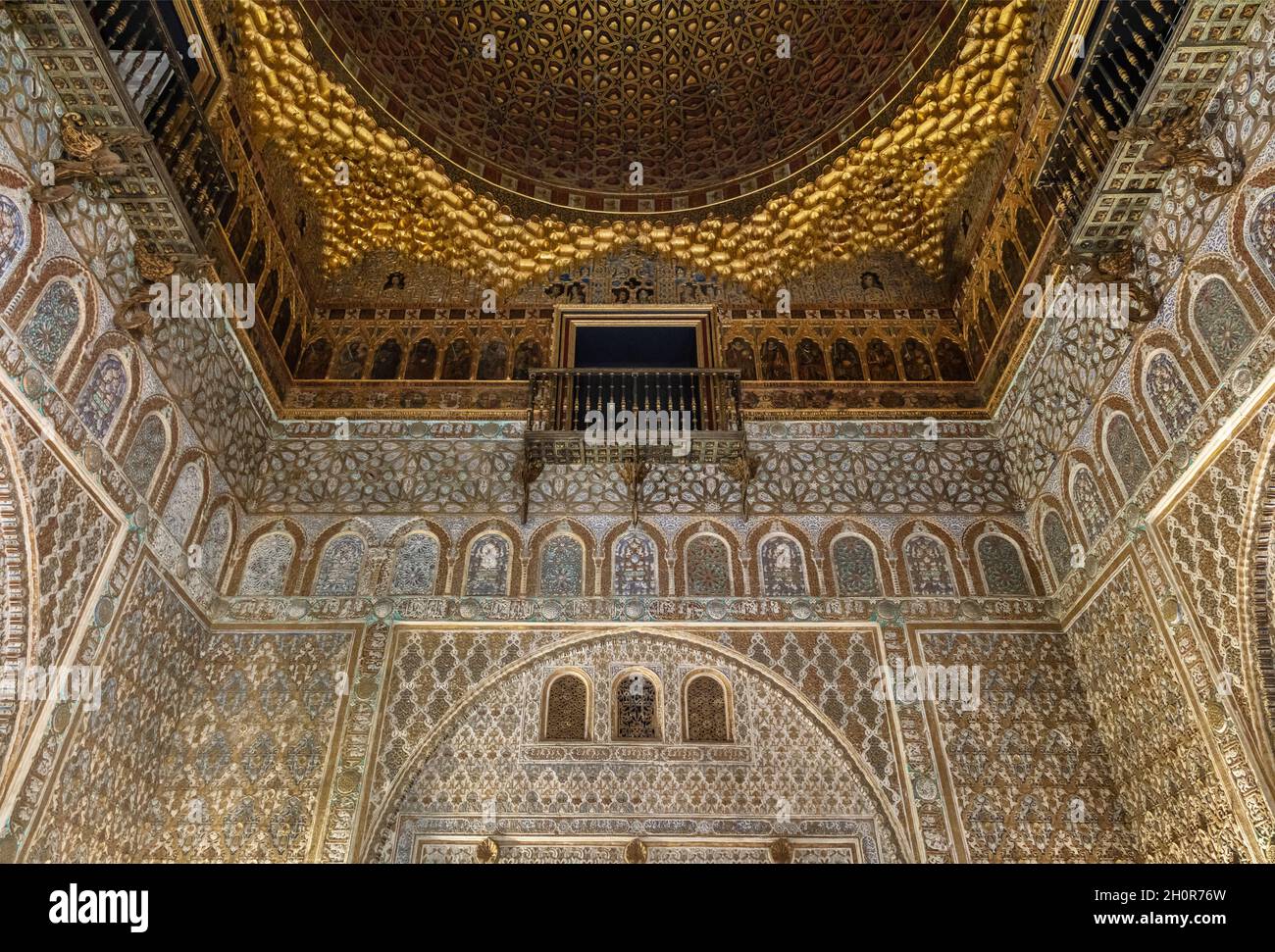 Sala degli Ambasciatori. Il reak Alcazar a Sevill, Spagna Foto Stock