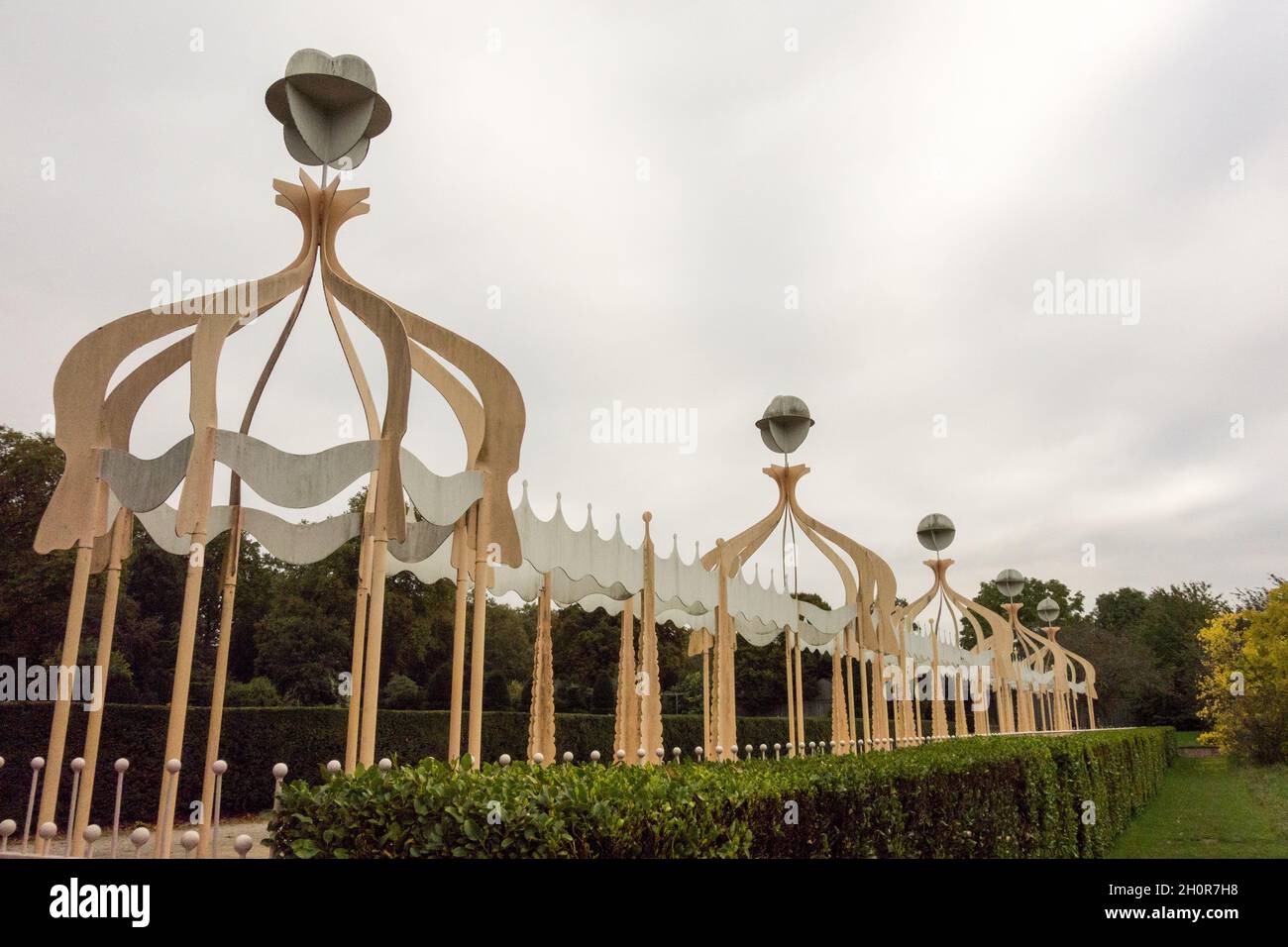 Tea Terrace art deco resti del Festival della Gran Bretagna 1951 a Battersea Park, Londra, Inghilterra, Regno Unito Foto Stock