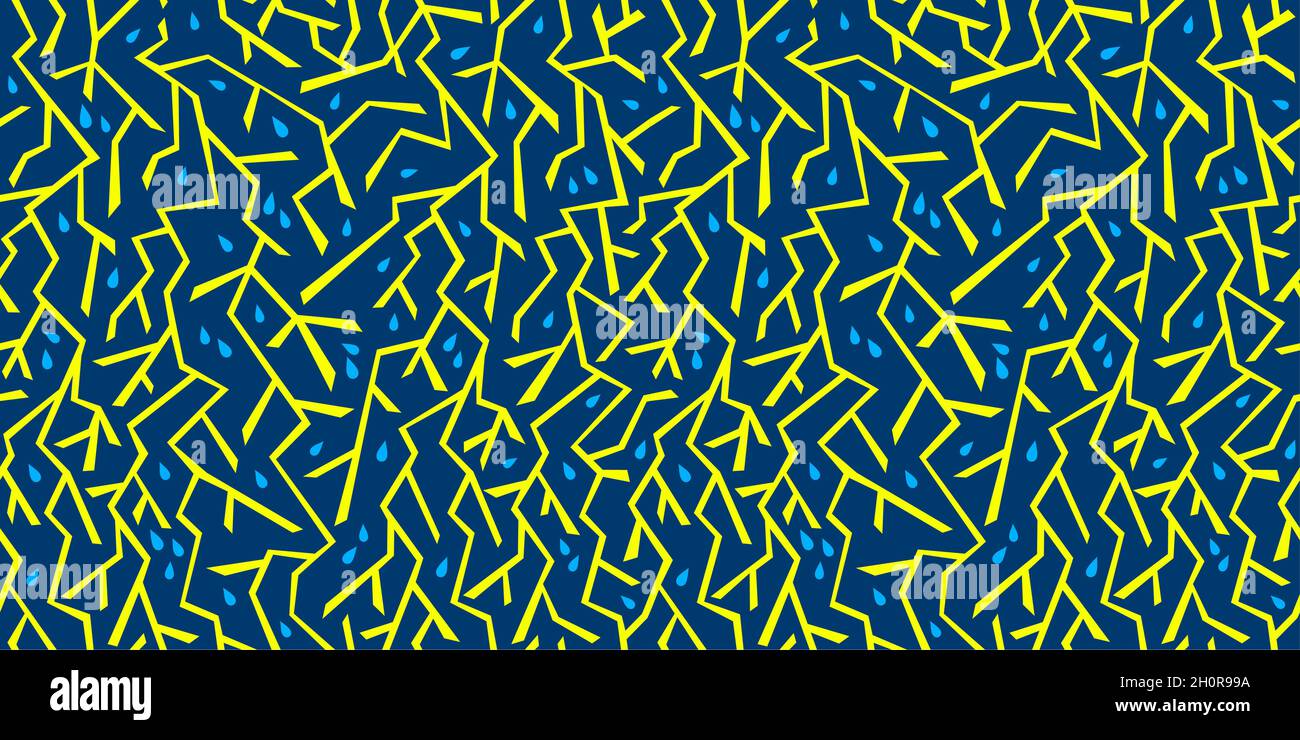 Semplice senza cuciture Blue Sky gocce d'acqua giallo luci astratto sfondo geometrico disegno Vector Art Illustrazione Vettoriale