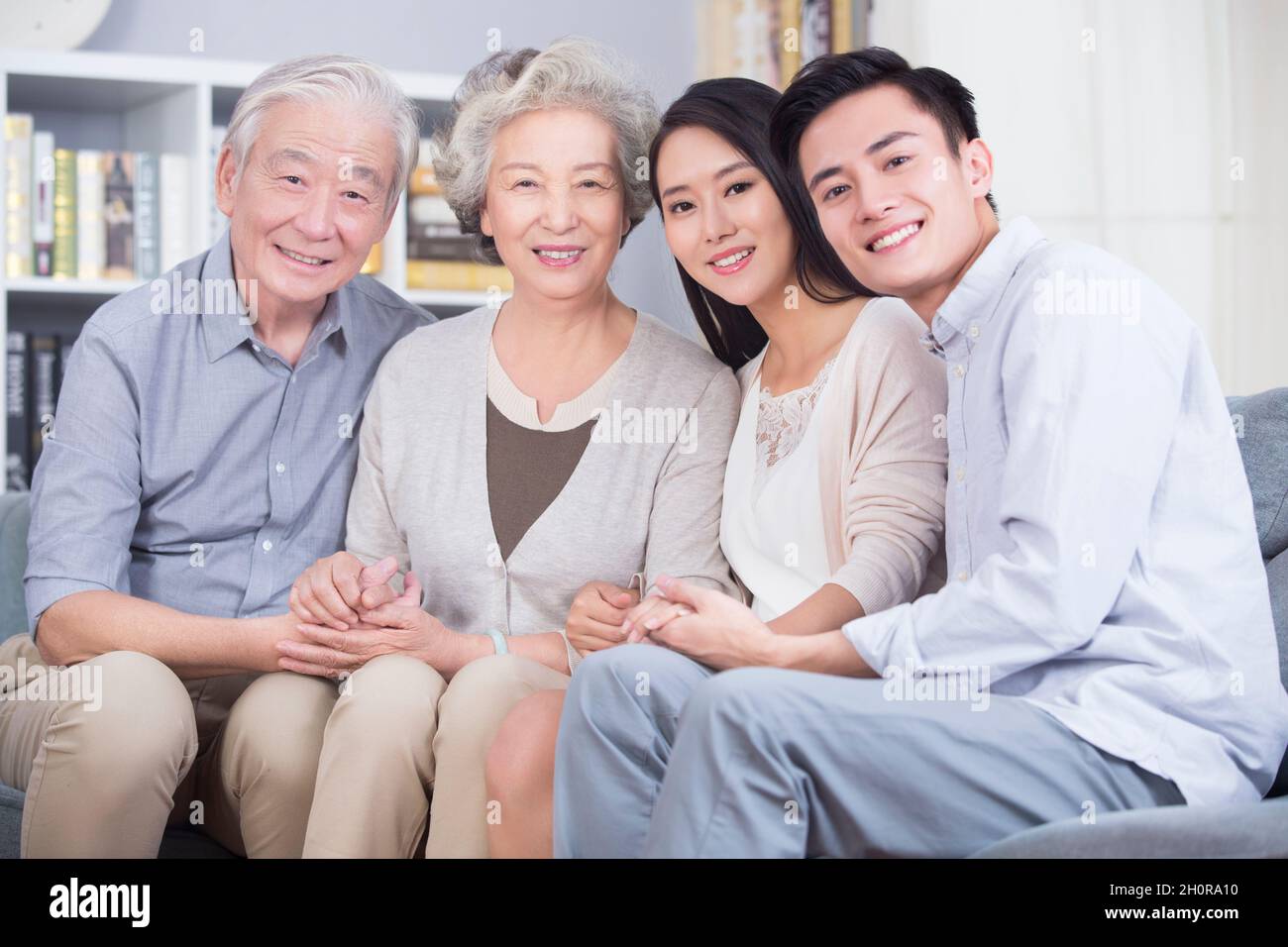 Calda foto di famiglia Foto Stock