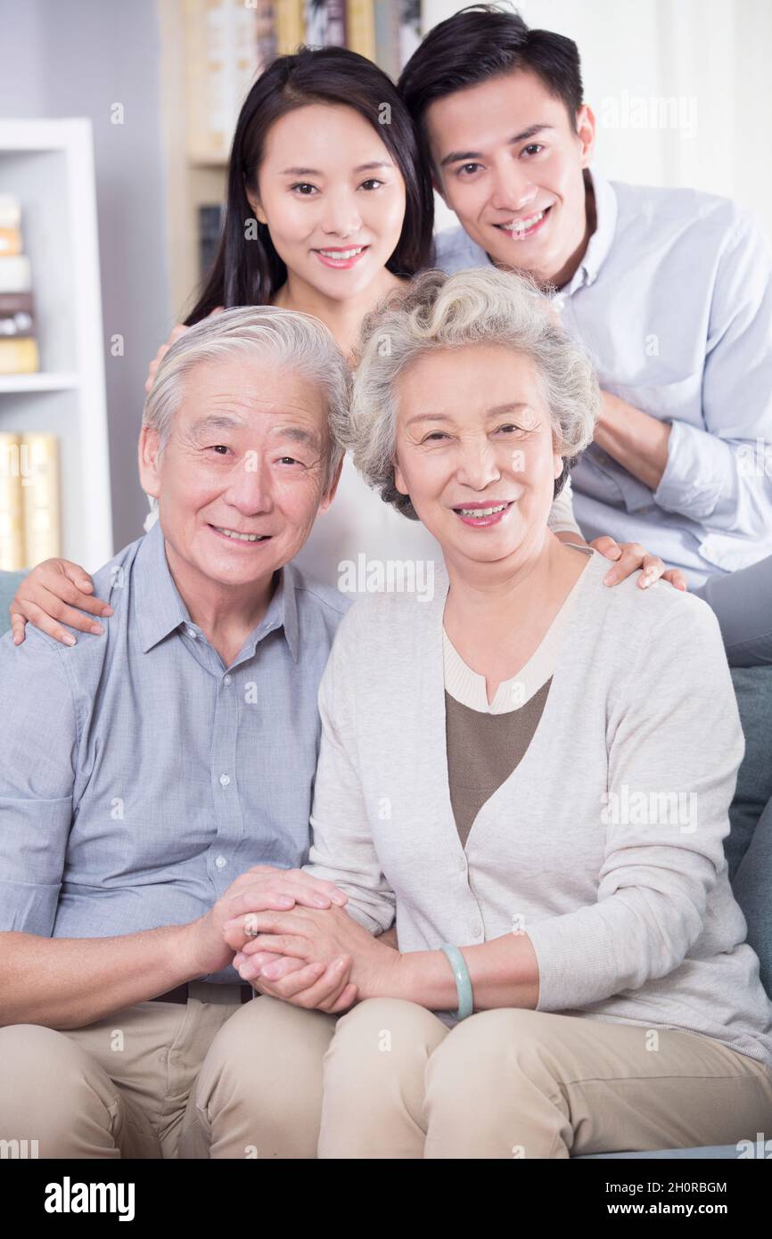 Calda foto di famiglia Foto Stock