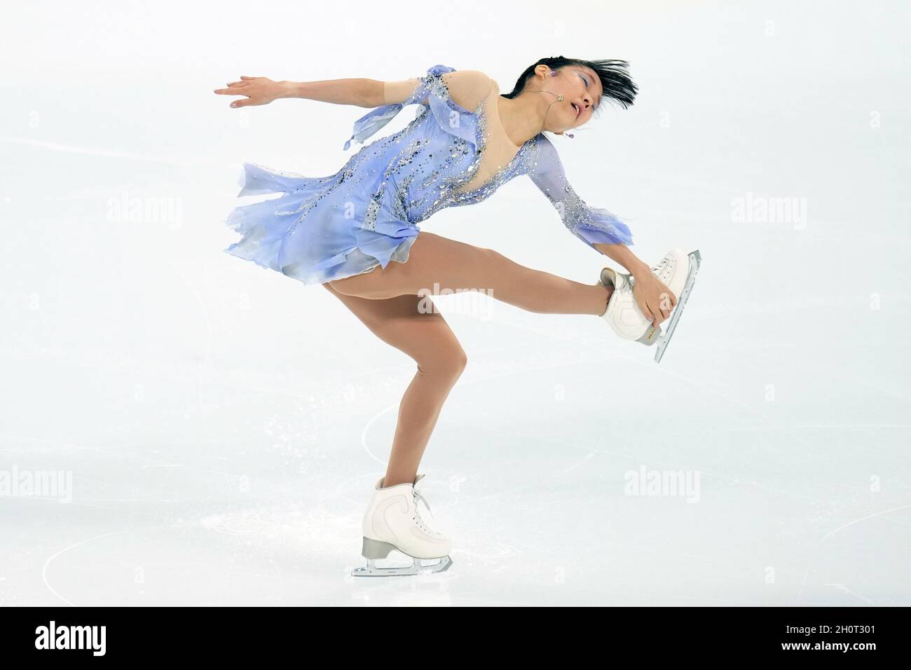 Pechino, Cina. 14 Ott 2021. Mihara mai del Giappone compete durante l'esperienza Beijing Asian Open Figure Skating Trophy Women Single Skating Short Program a Pechino, capitale della Cina il 14 ottobre 2021. Credit: JU Huanzong/Xinhua/Alamy Live News Foto Stock