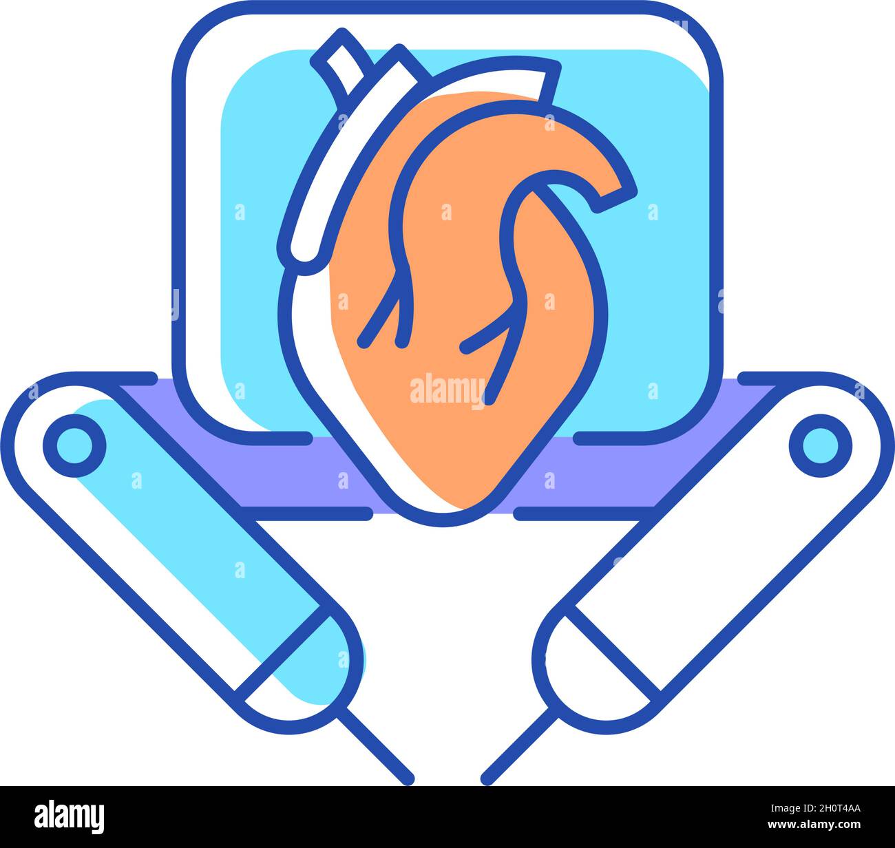 Icona del colore RGB del robot chirurgico Illustrazione Vettoriale