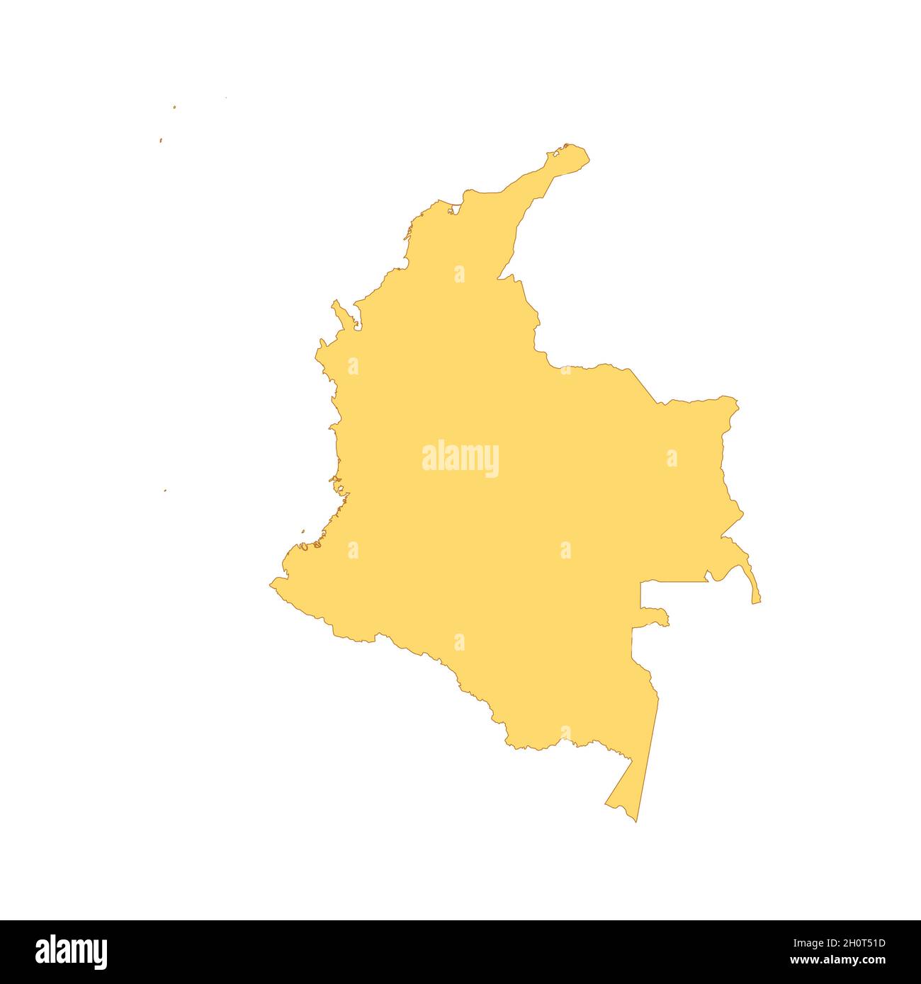 Elemento linea colore mappa Colombia. Confine del paese. Elemento di progettazione GUI UI UX. Tratto modificabile. Illustrazione Vettoriale