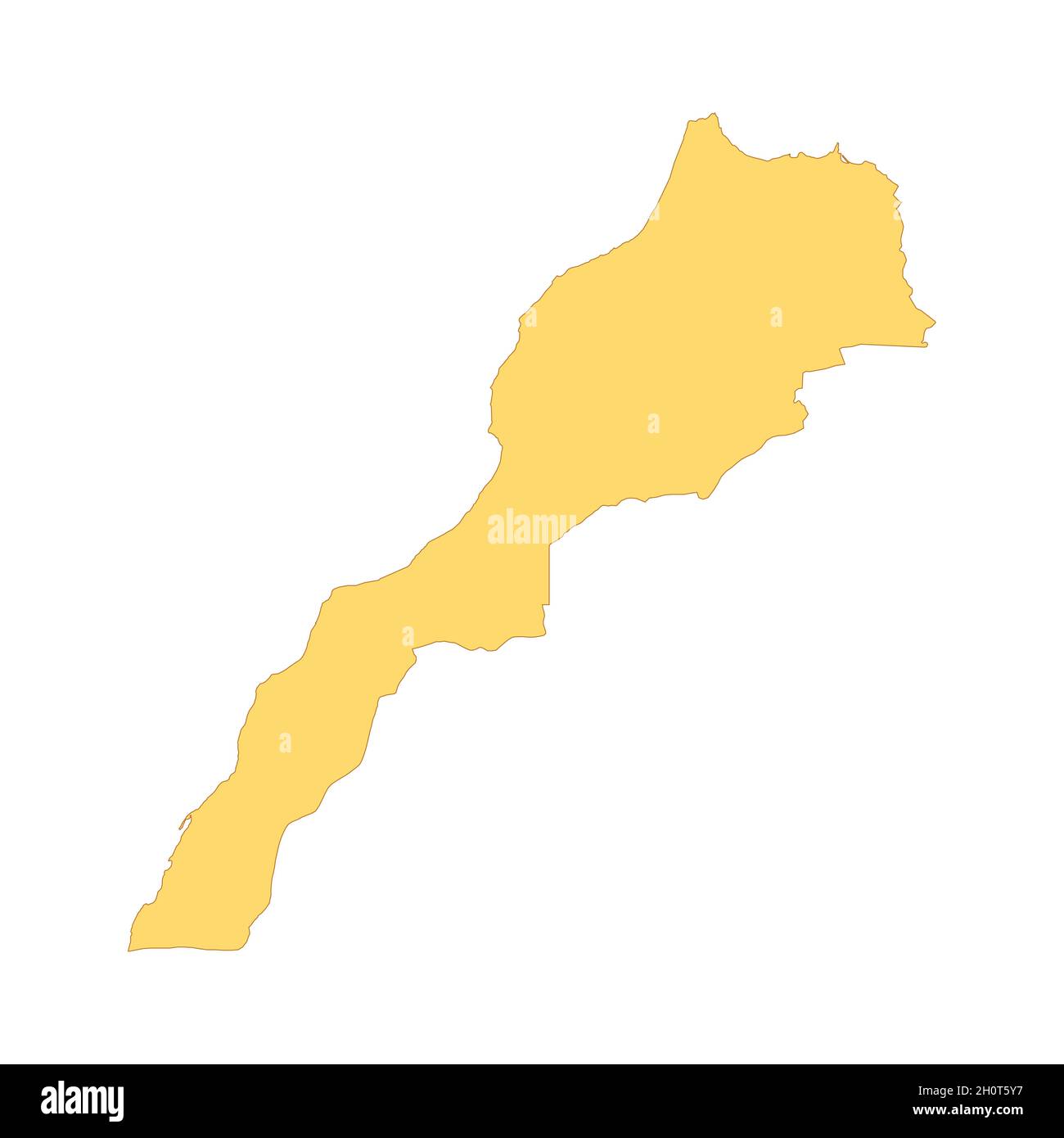 Elemento linea colore mappa Marocco. Confine del paese. Elemento di progettazione GUI UI UX. Tratto modificabile. Illustrazione Vettoriale
