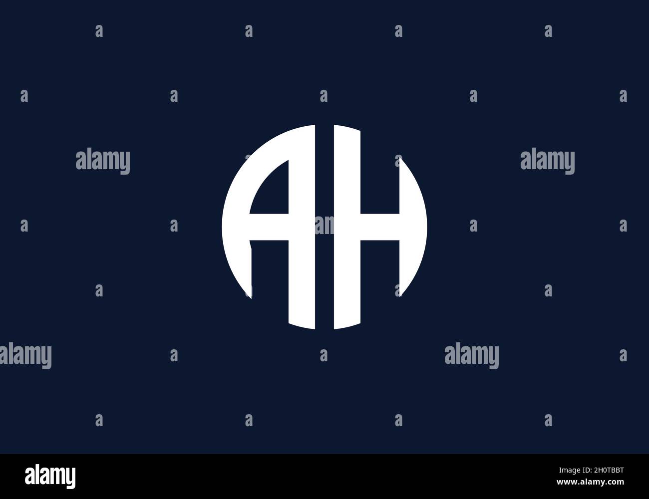 LOGO AH lettera e logo AH minimalista. Illustrazione Vettoriale