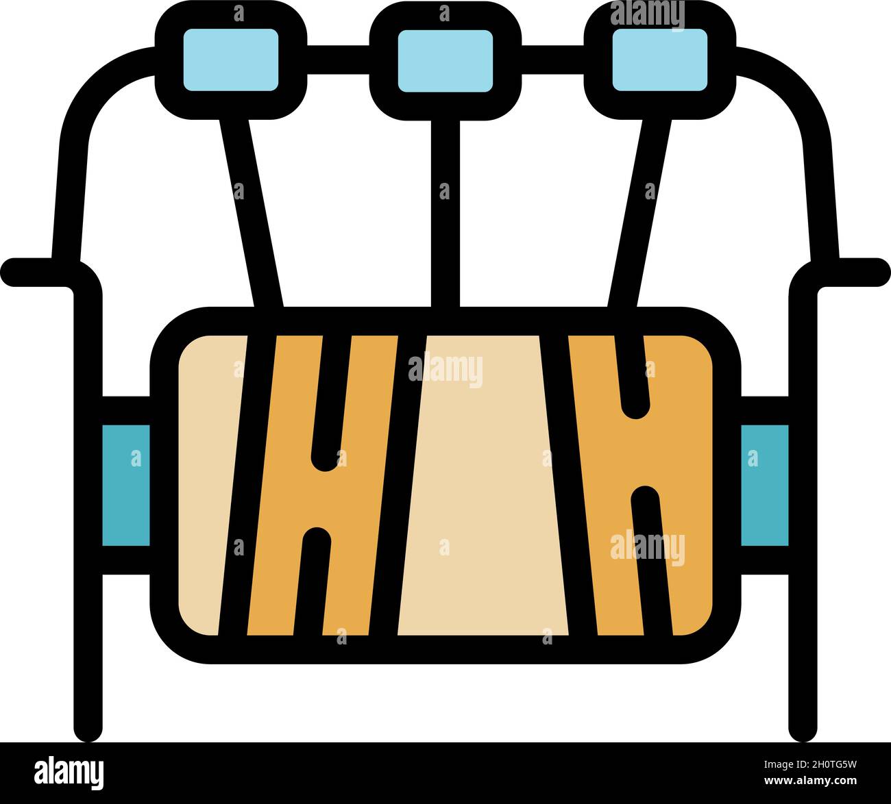Icona filo bobina. Profilo bobina vettore icona di colore piatto isolato Illustrazione Vettoriale