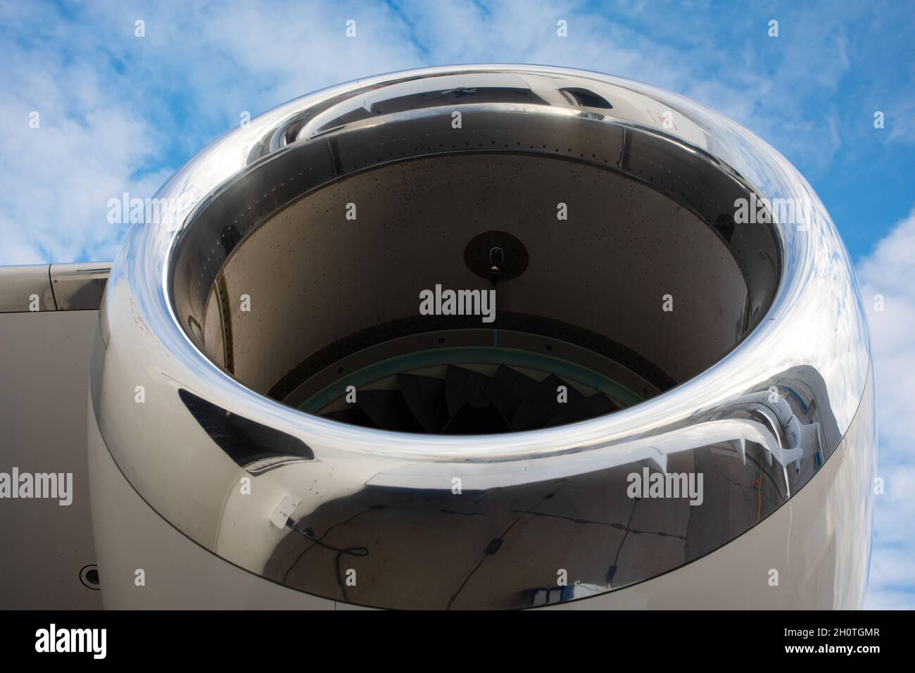 Il motore a turbina del moderno jet business, roto-up rotore Foto Stock